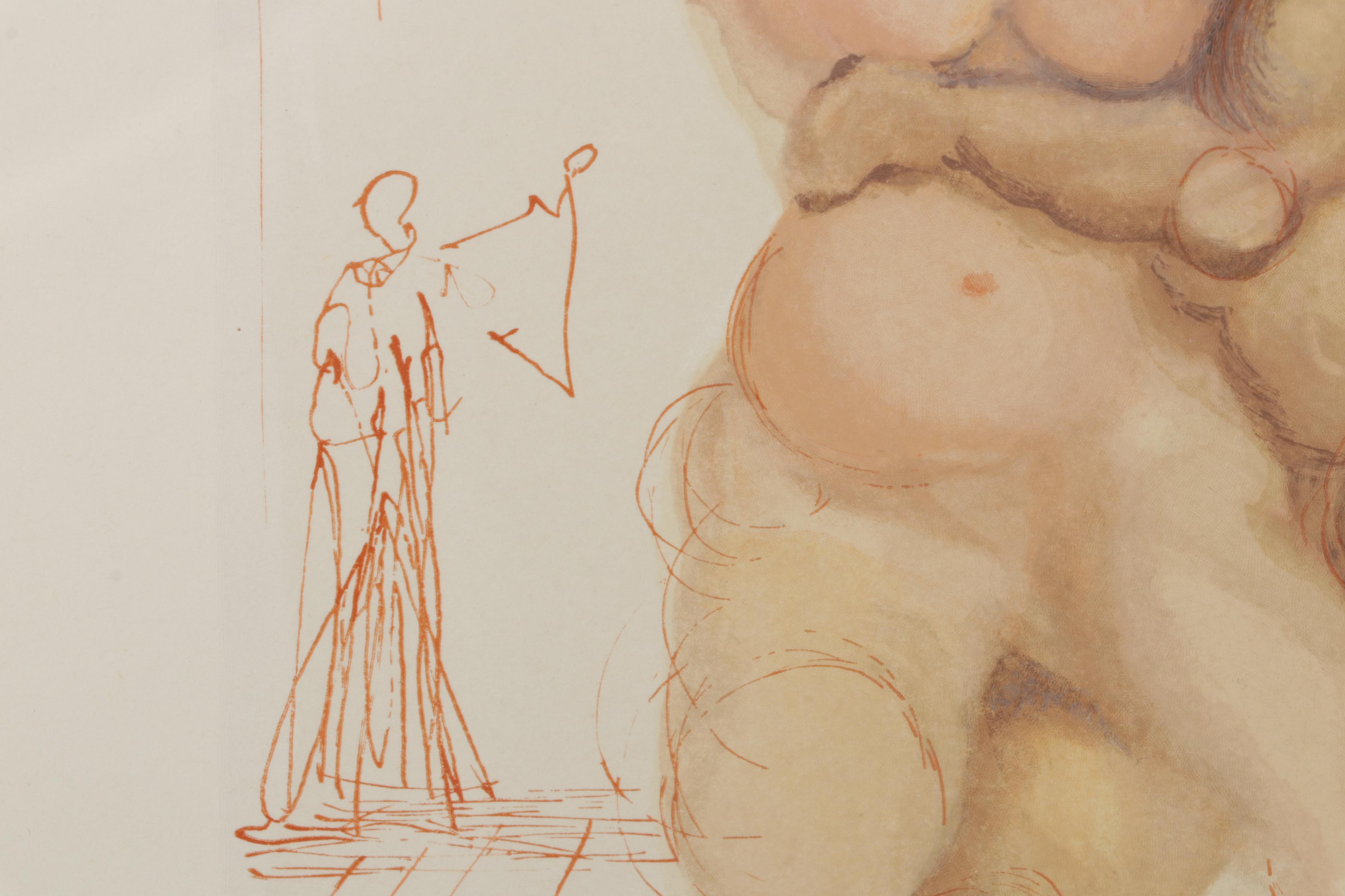 Salvador Dalí Wood Engraving "Les coléreux"