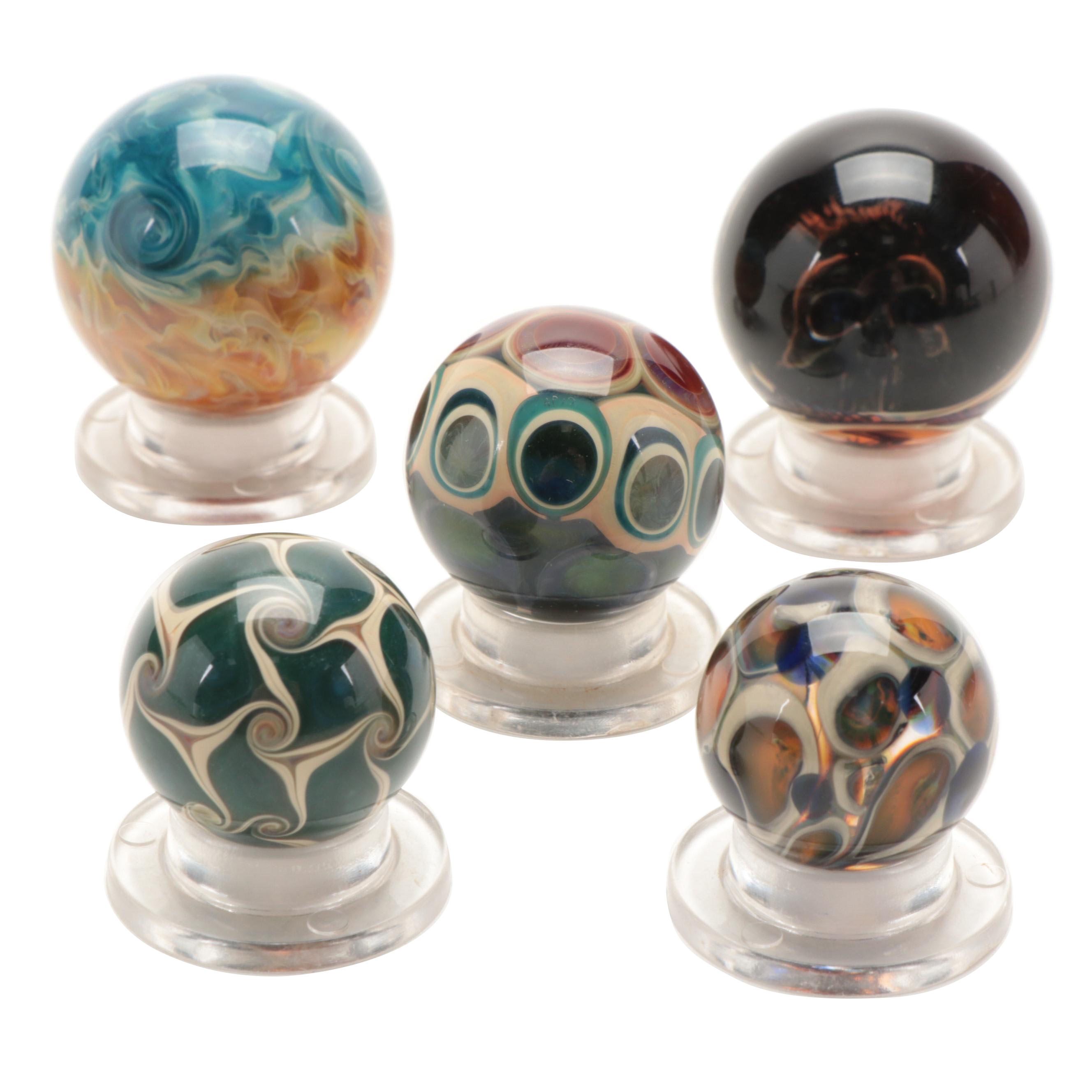Douglas Ferguson Matrix Twist Glass Marble and Other Handcrafted Glass Marbles