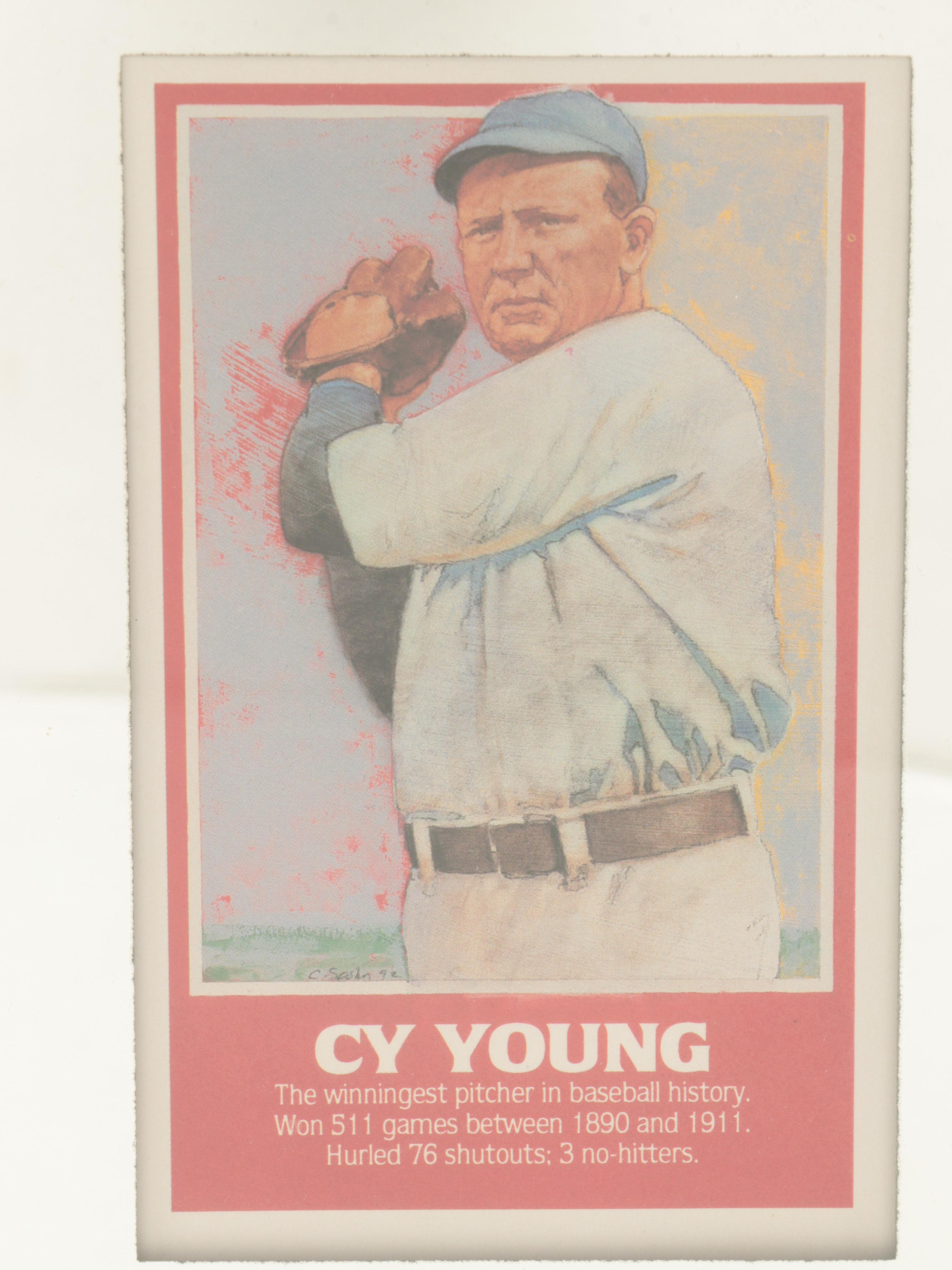 Seagram's Seven Crowns Ruth, Young, Hodges, Cobb Baseball Legends Bar Mirror
