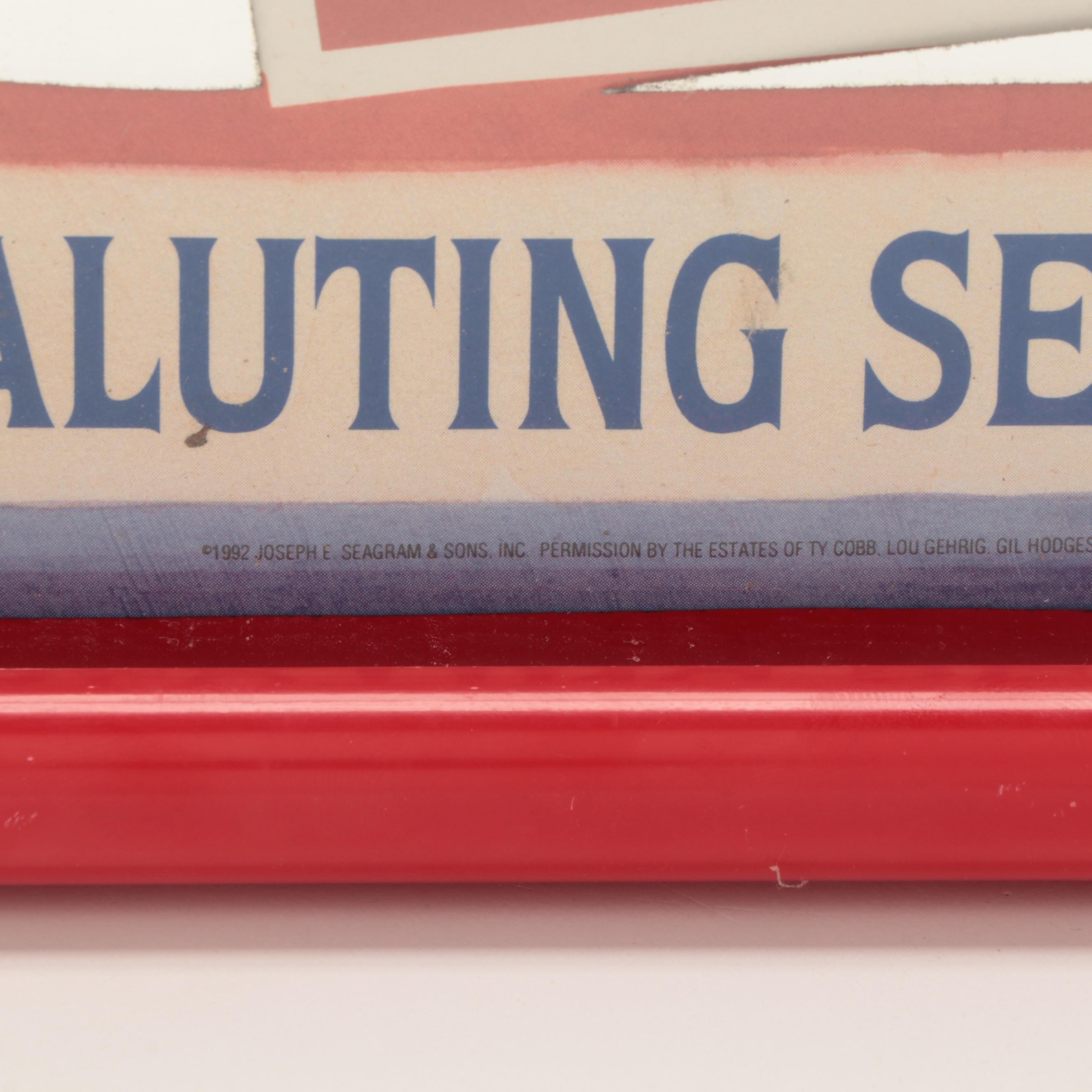 Seagram's Seven Crowns Ruth, Young, Hodges, Cobb Baseball Legends Bar Mirror