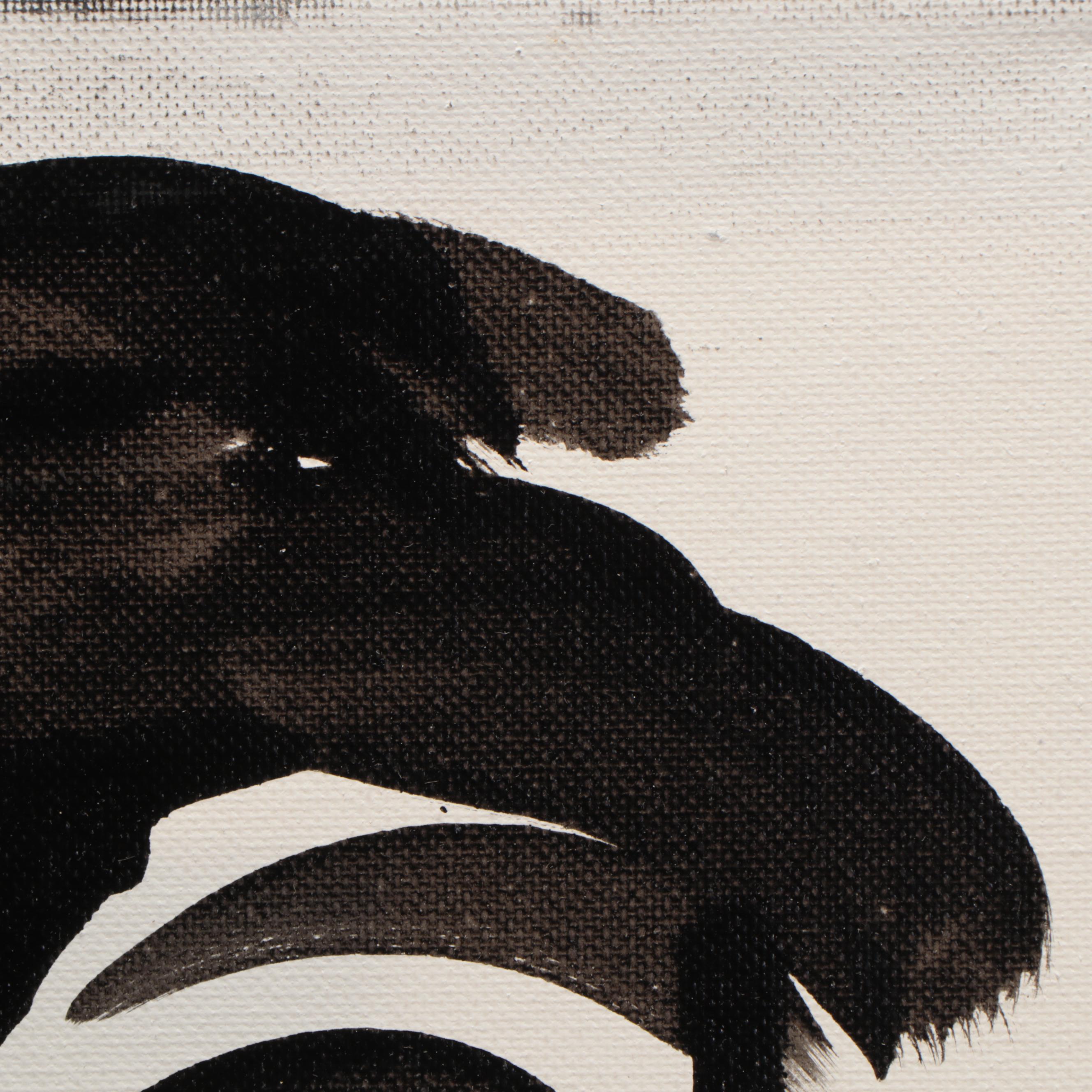 Peter Keil Abstract Portrait Acrylic Painting "French Lady"