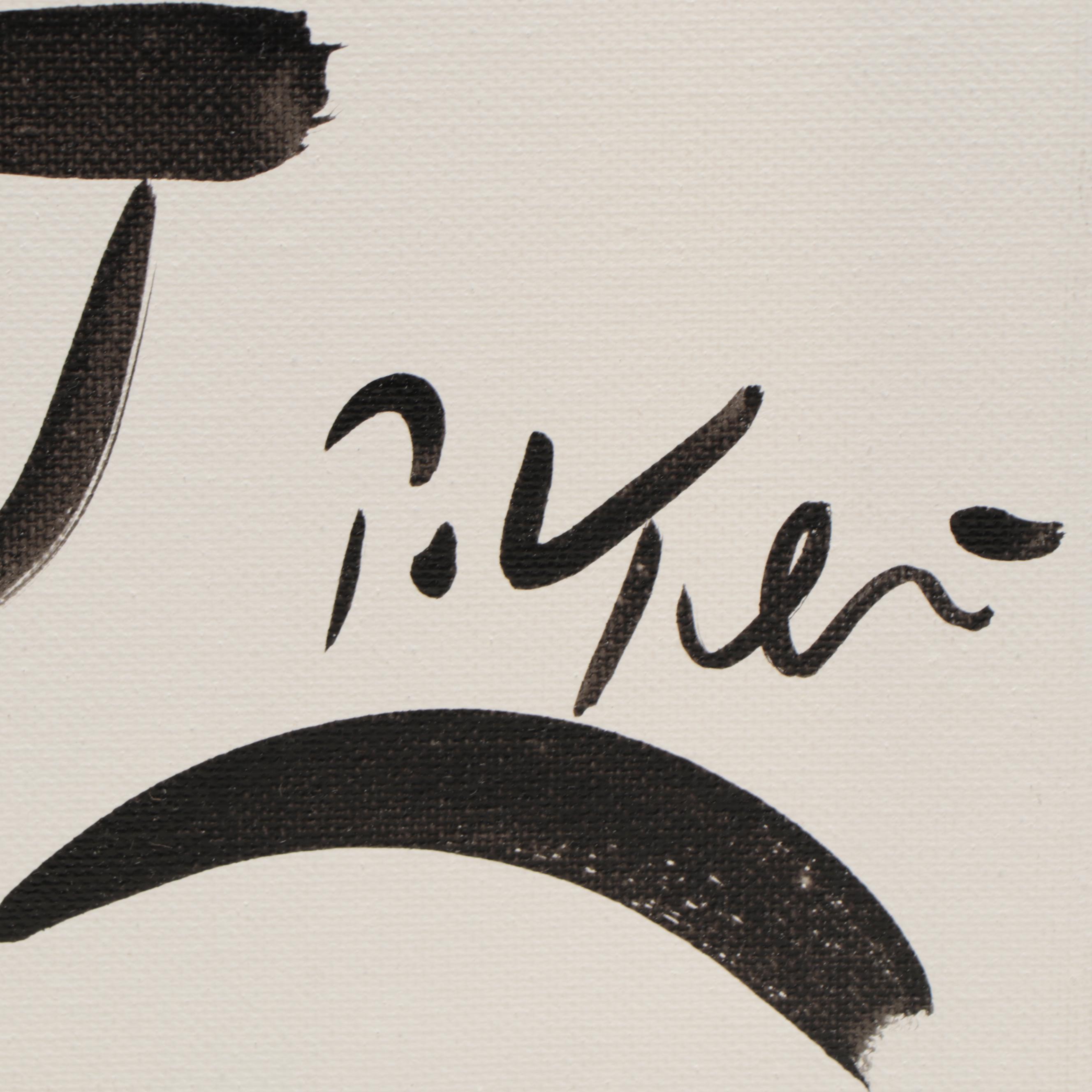 Peter Keil Abstract Portrait Acrylic Painting "French Lady"