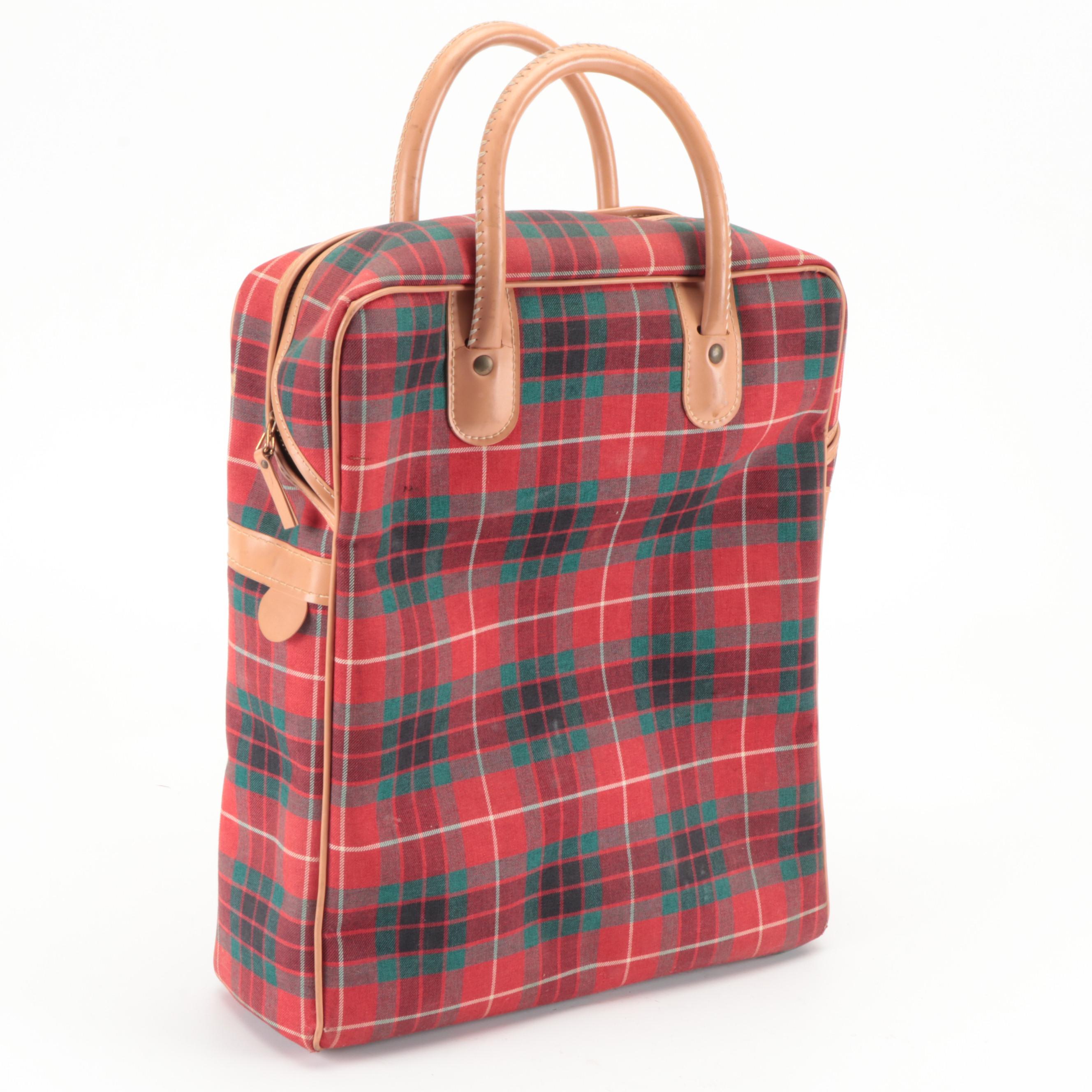 Tartan Picnic Bag With Hamilton "Skotch Ice" Ice Packs and Round Cooler