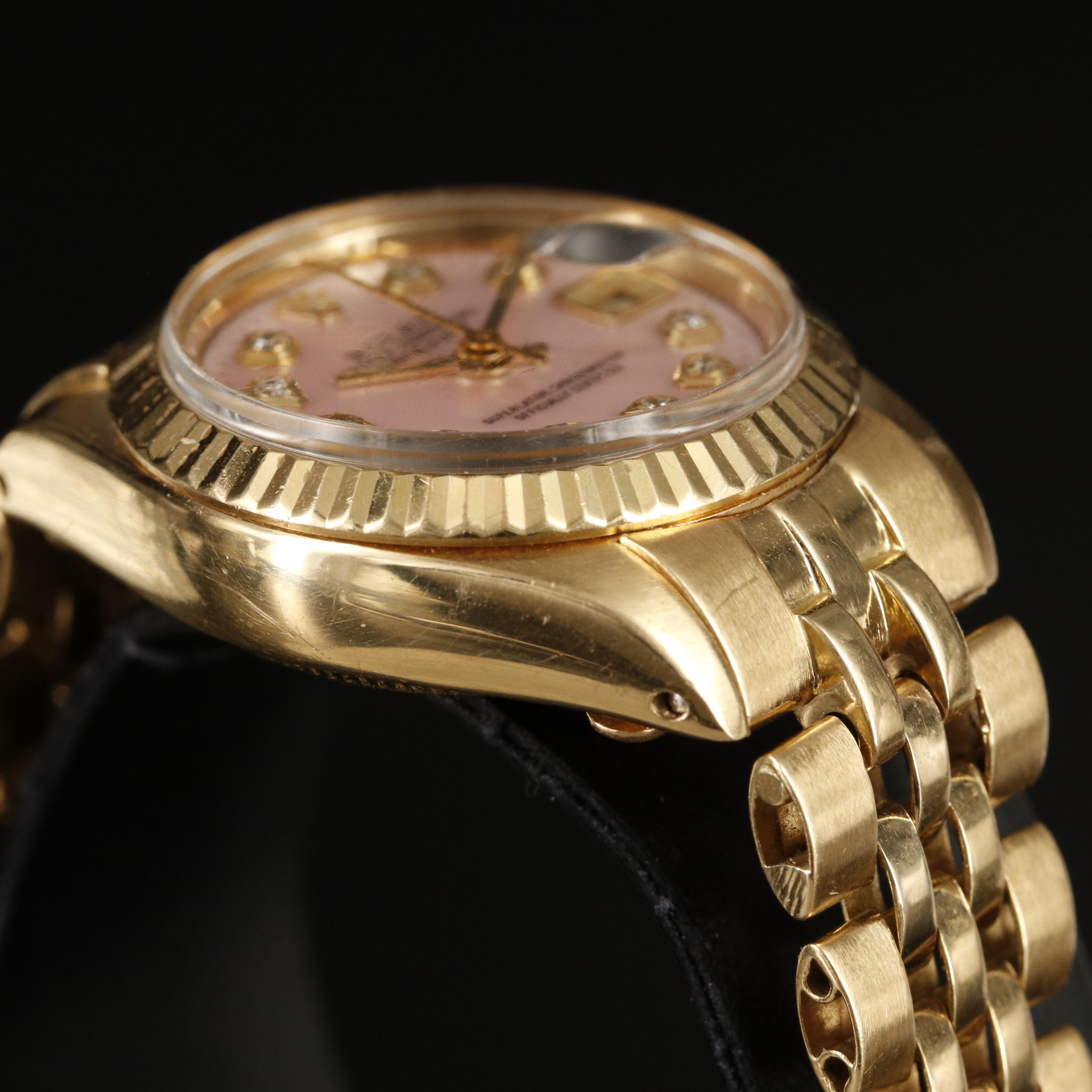 1979 Rolex Datejust 18K Gold Mother-of-Pearl and Diamond Dial Watch