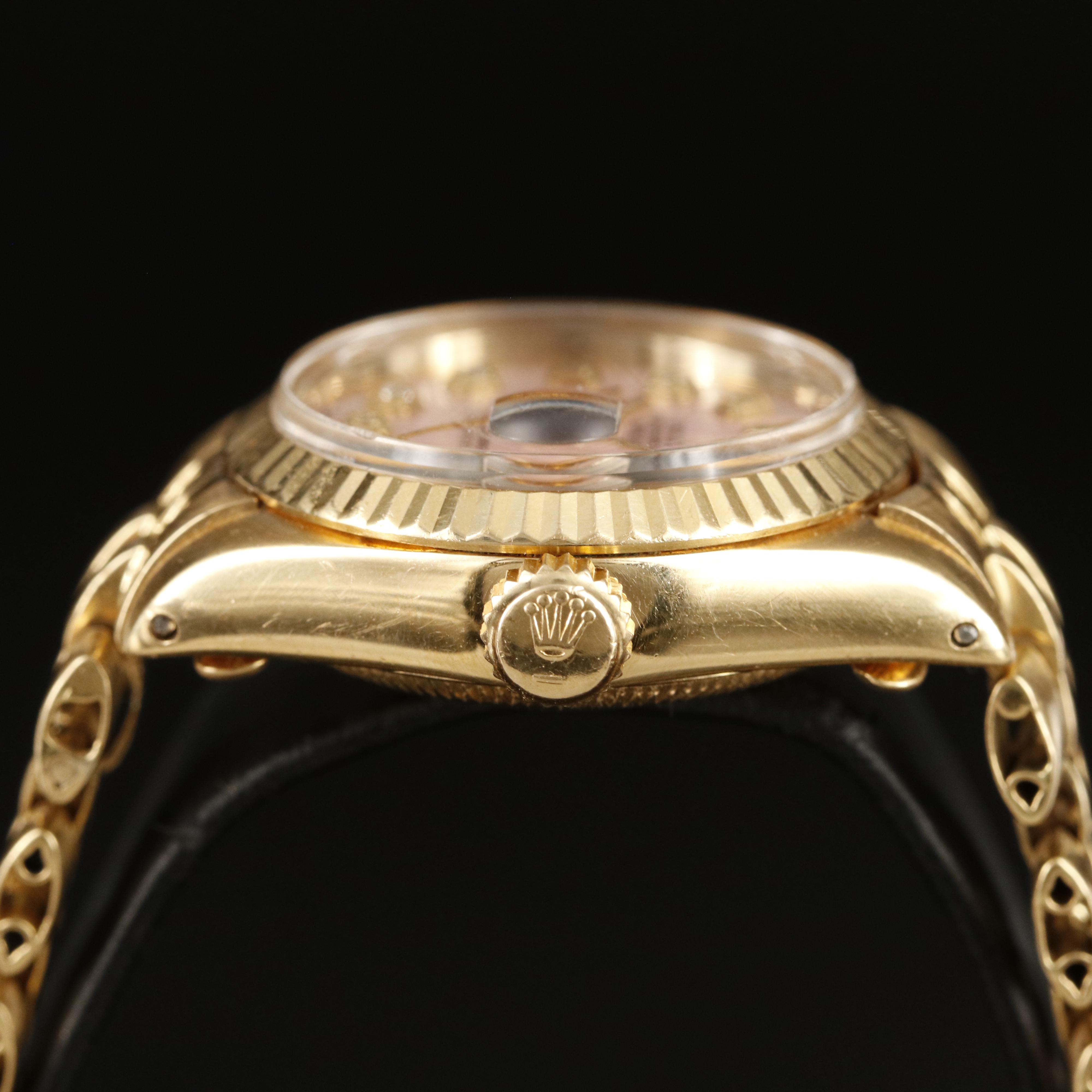 1979 Rolex Datejust 18K Gold Mother-of-Pearl and Diamond Dial Watch