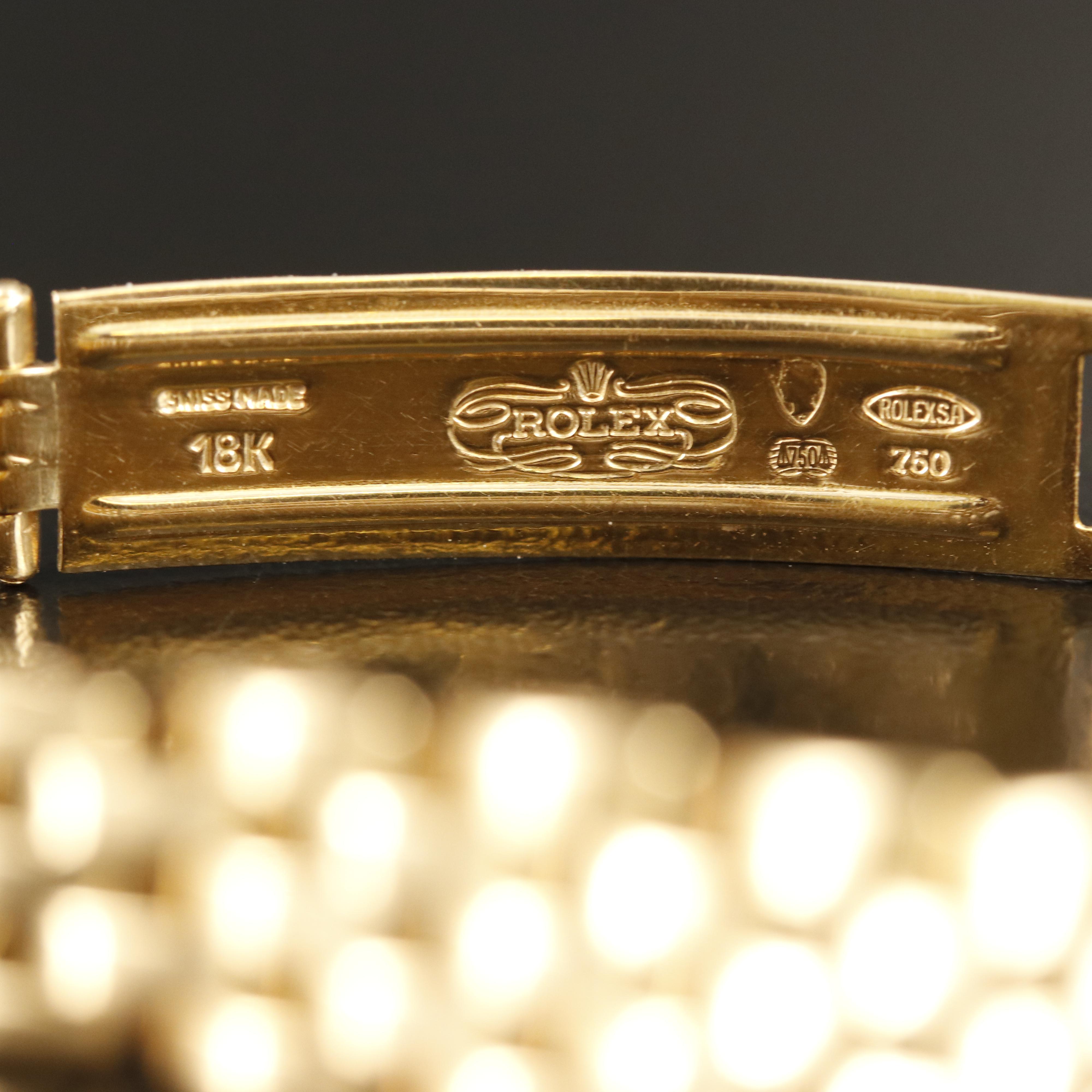 1979 Rolex Datejust 18K Gold Mother-of-Pearl and Diamond Dial Watch