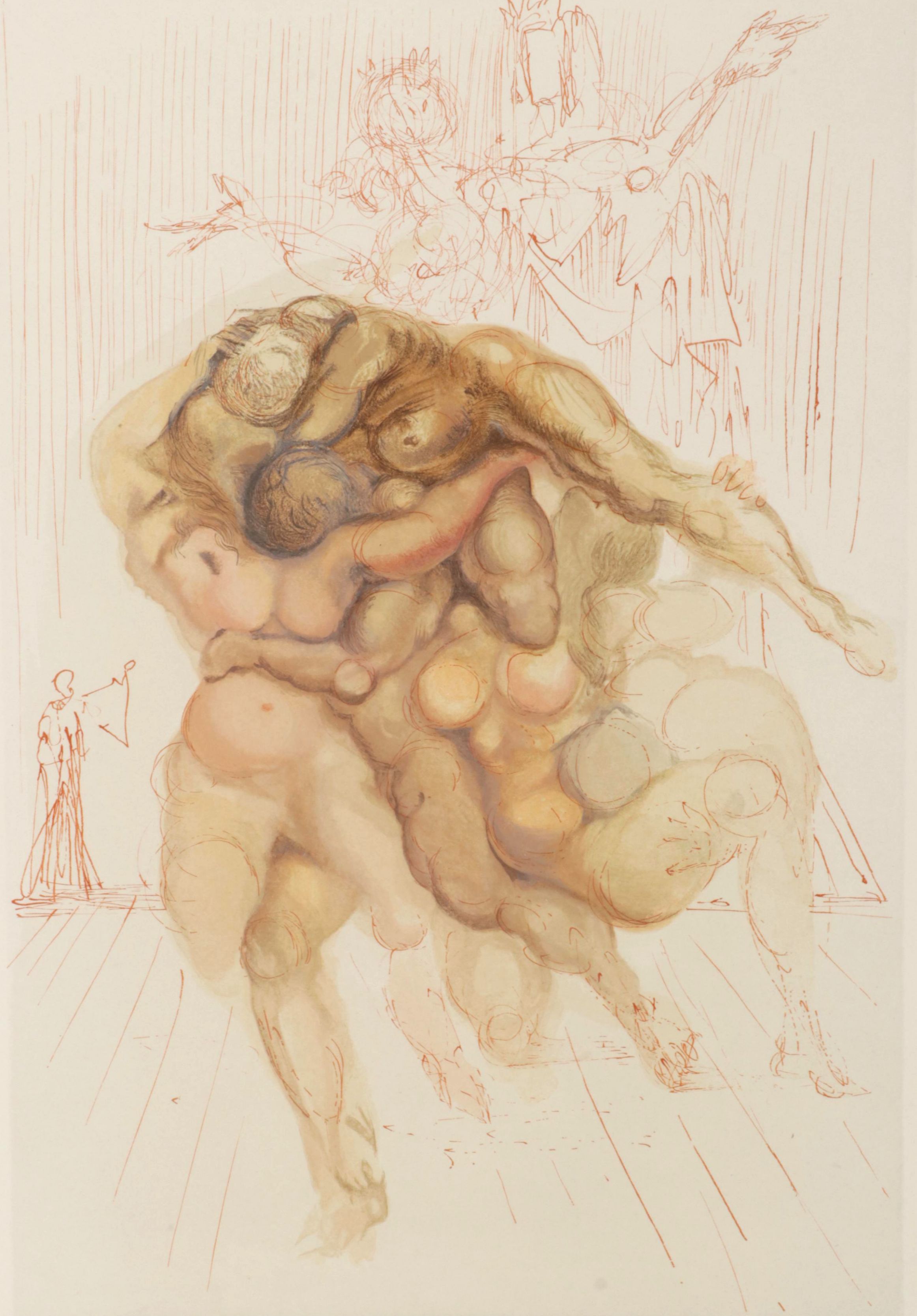 Salvador Dalí Wood Engraving "Les coléreux"