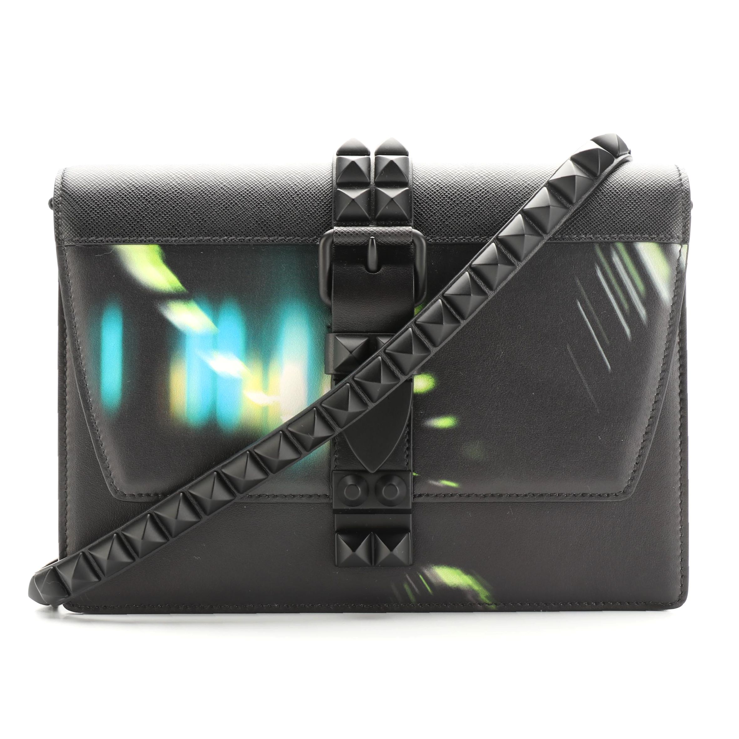 Prada Elektra Crossbody Bag in City Lights Printed Calfskin