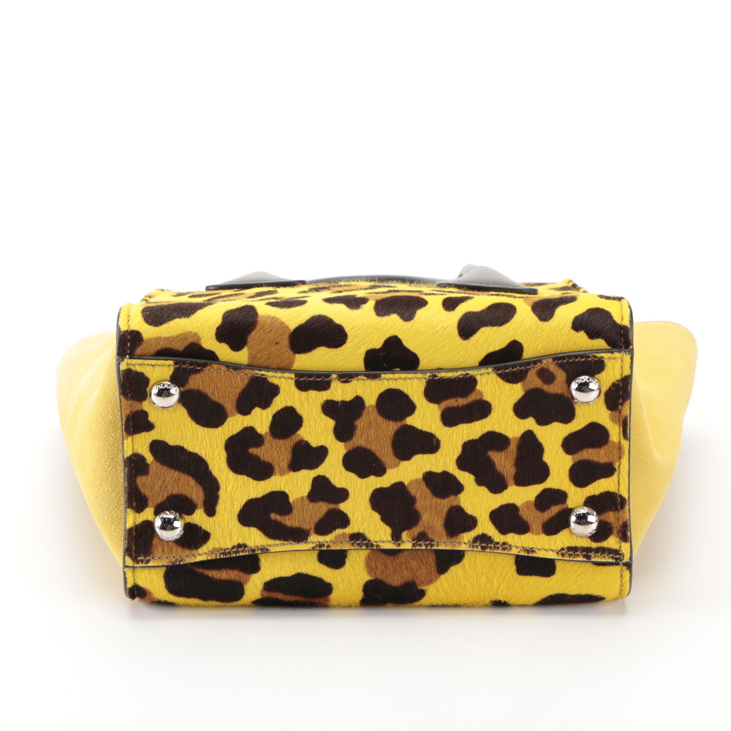 Prada Small Twin-Pocket Tote in Printed Calfhair and Suede with Detachable Strap