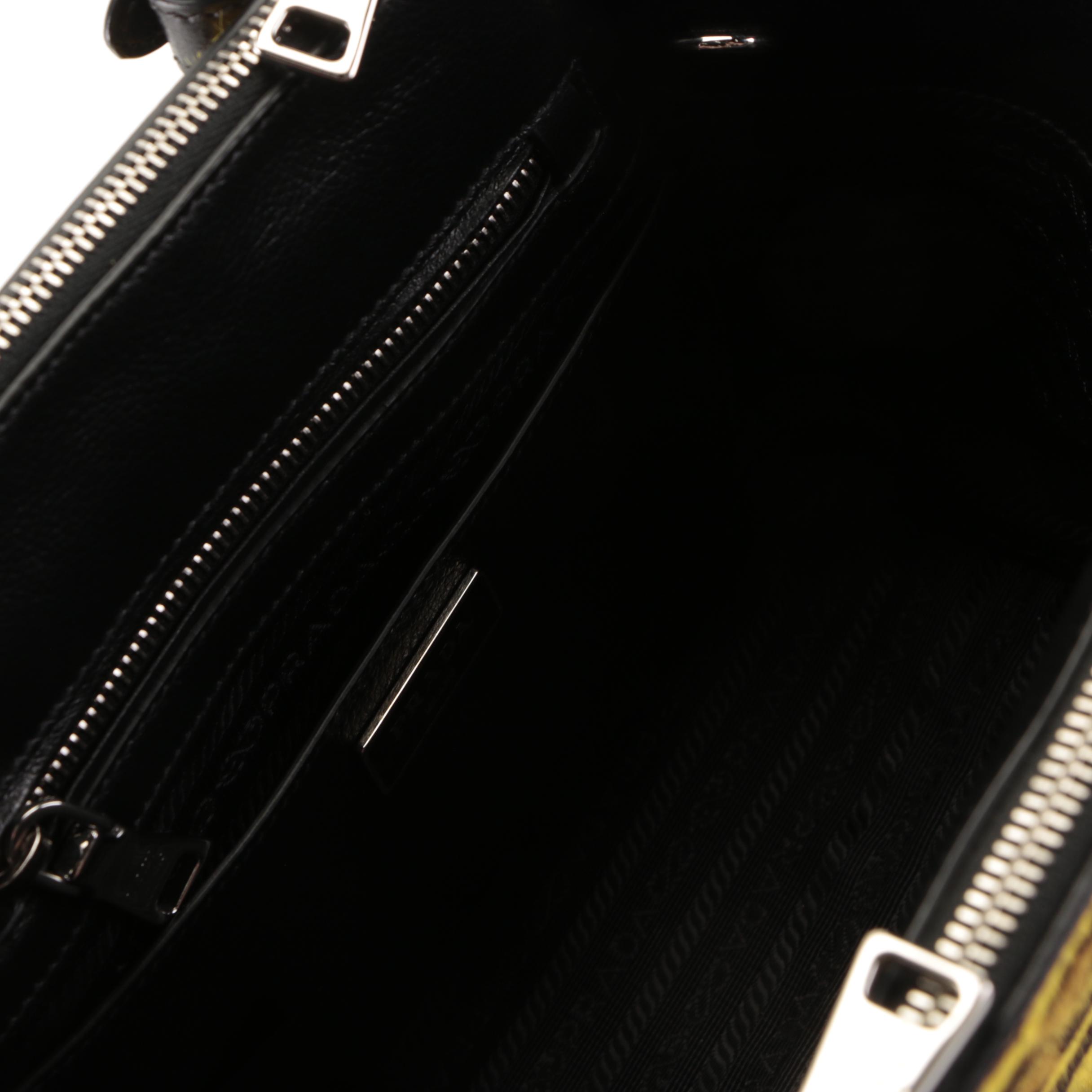 Prada Small Twin-Pocket Tote in Printed Calfhair and Suede with Detachable Strap