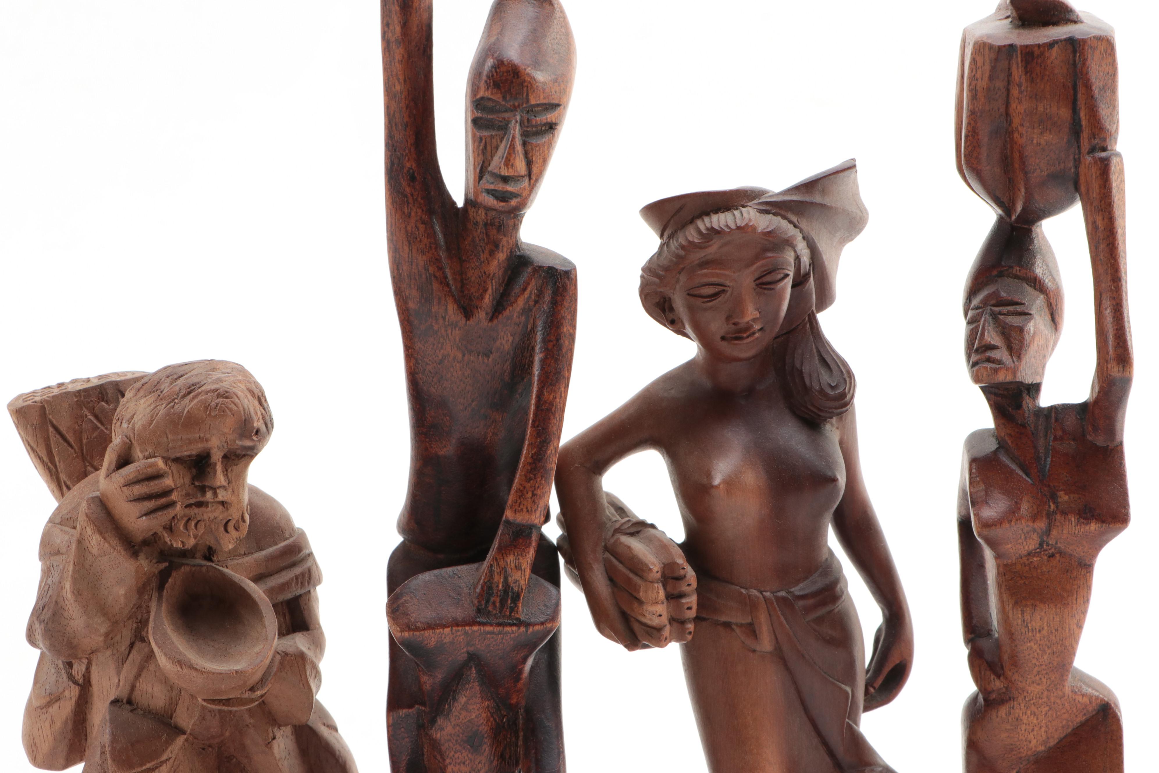 Ecuadorian and Other Carved Wooden Figures