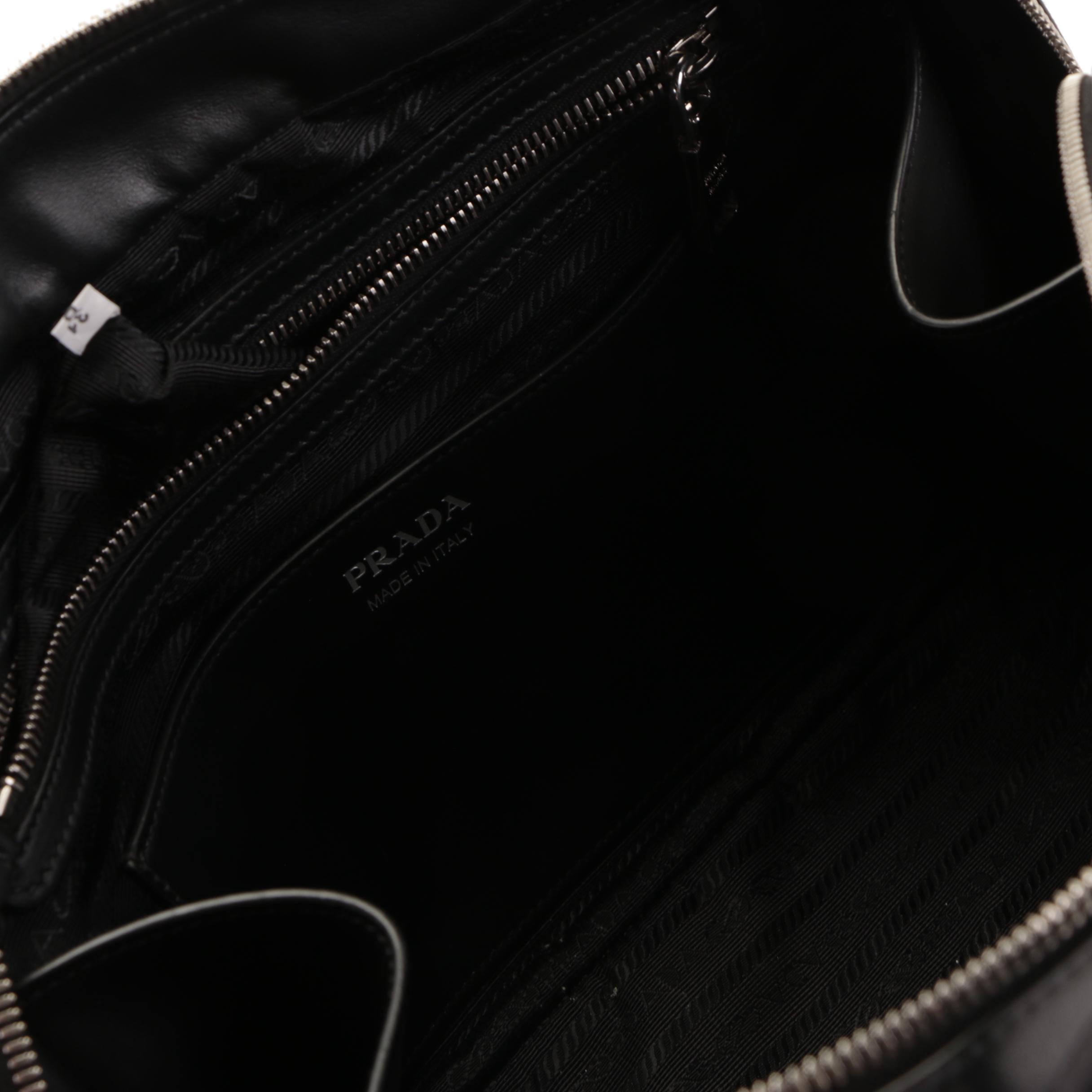 Prada Elektra Racing Large Bauletto Bag in Printed Leather with Shoulder Strap