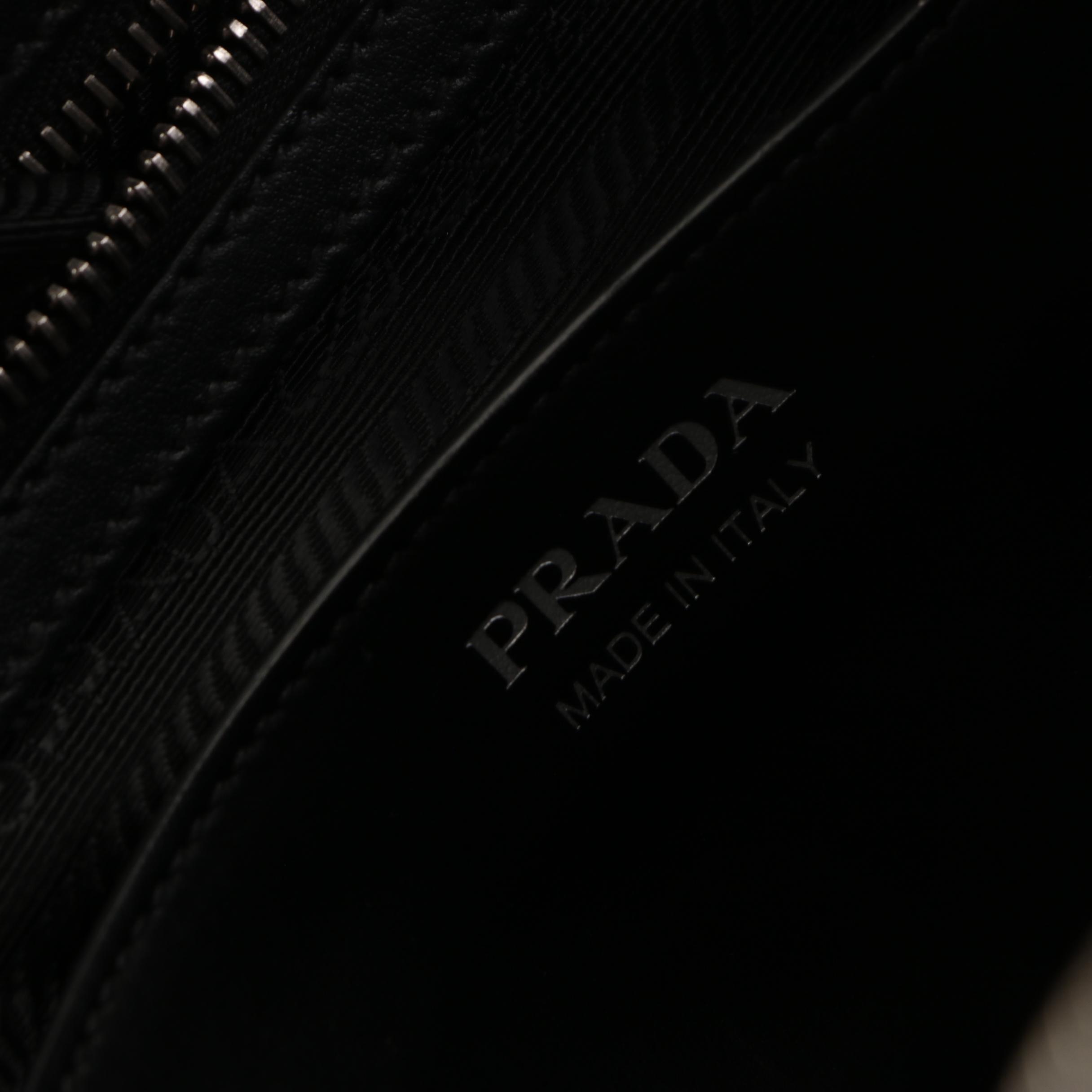 Prada Elektra Racing Large Bauletto Bag in Printed Leather with Shoulder Strap