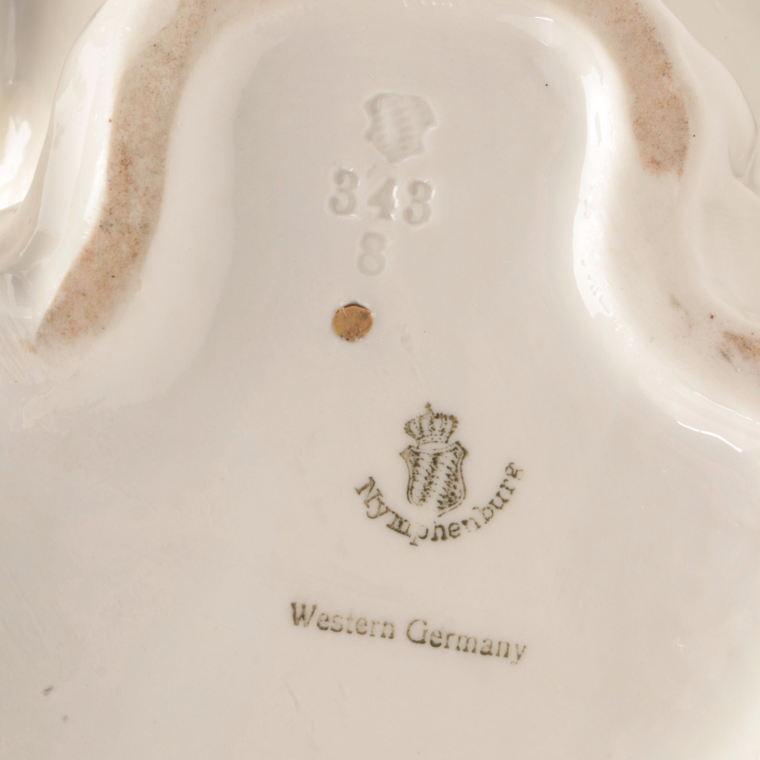 Nymphenburg "Japanese Chin" Porcelain Dog Figurine, Mid to Late 20th Century