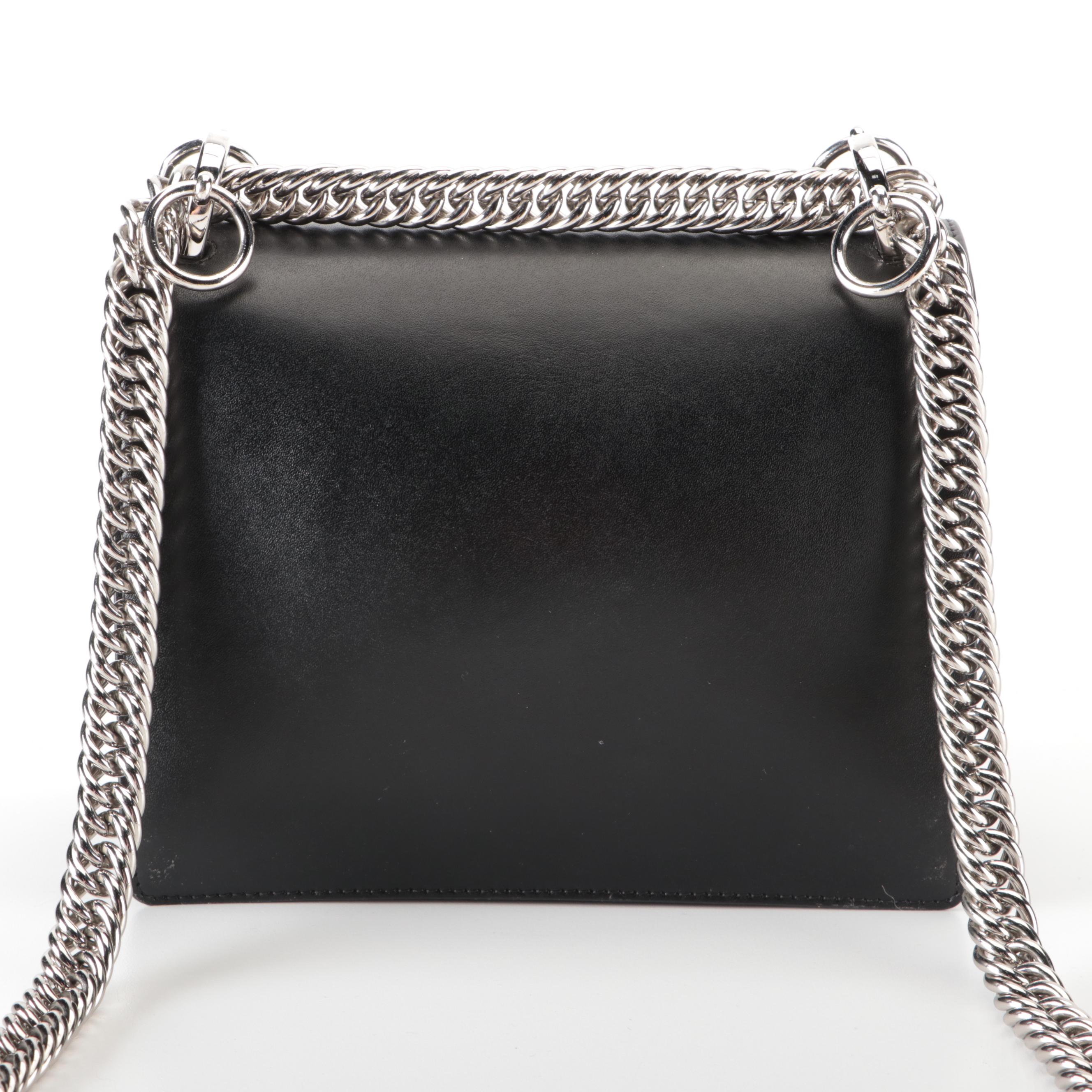 Fendi Mini Kan I Monster Shoulder Bag in Black Leather