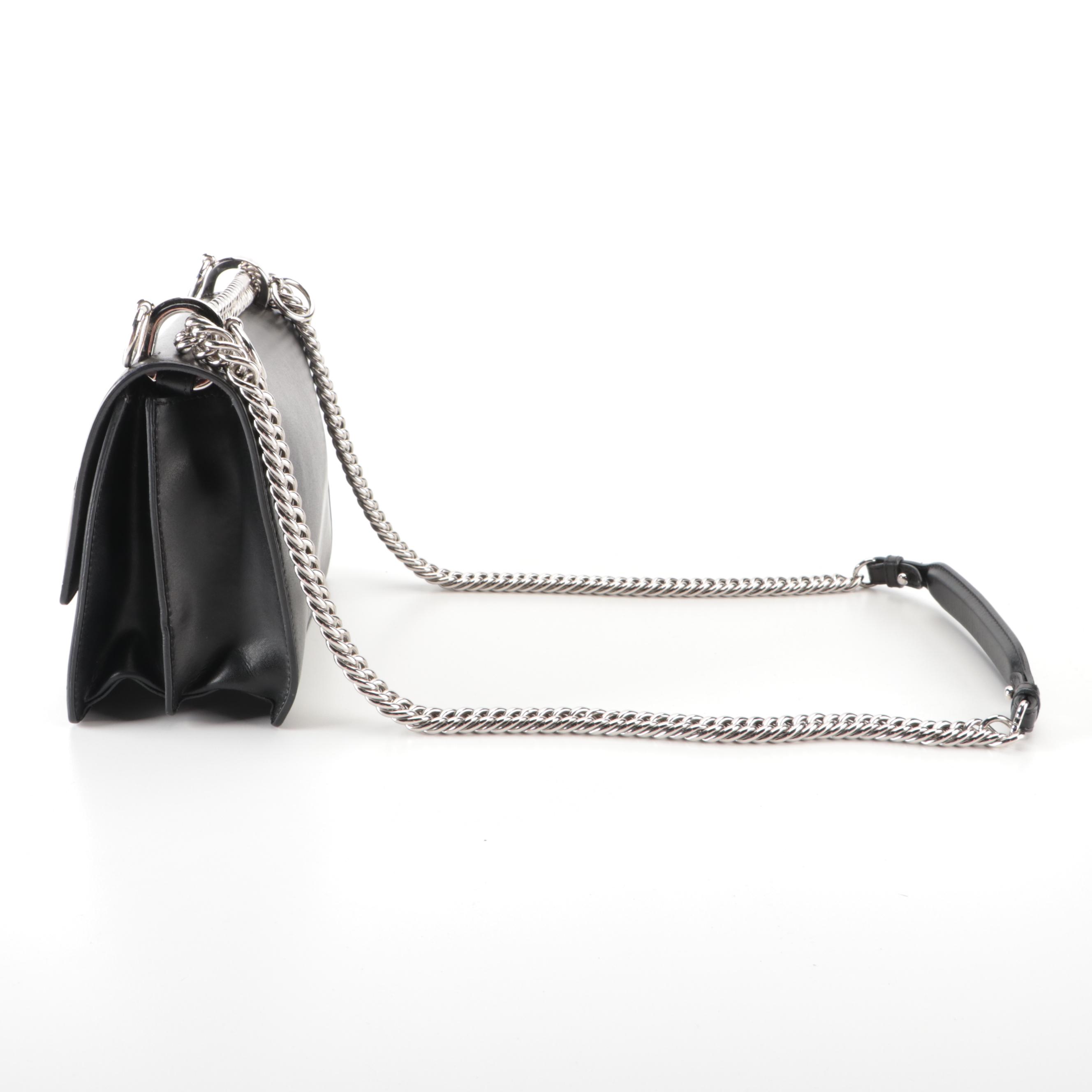 Fendi Mini Kan I Monster Shoulder Bag in Black Leather