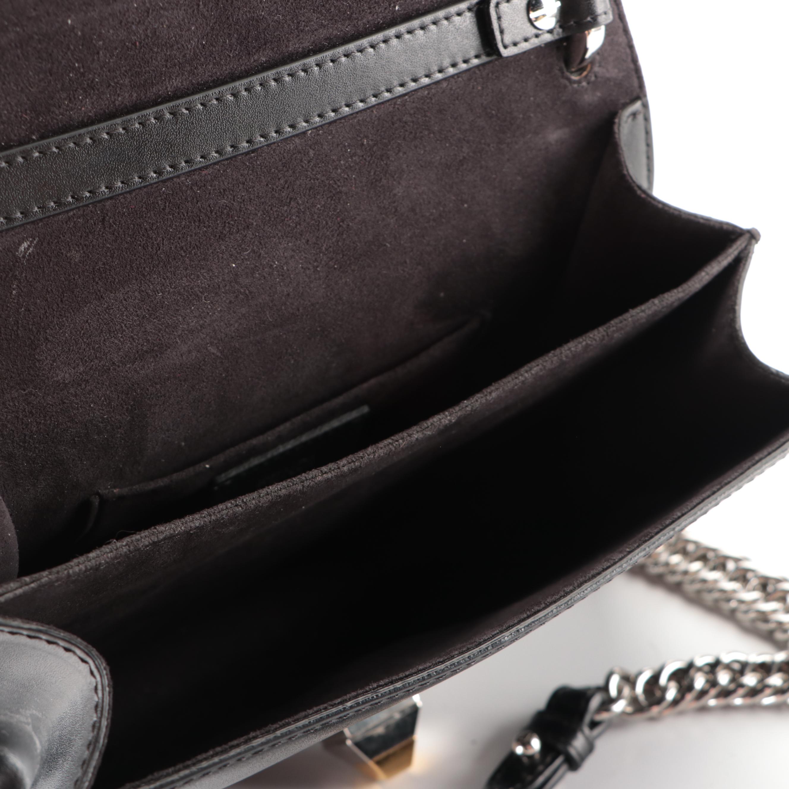 Fendi Mini Kan I Monster Shoulder Bag in Black Leather