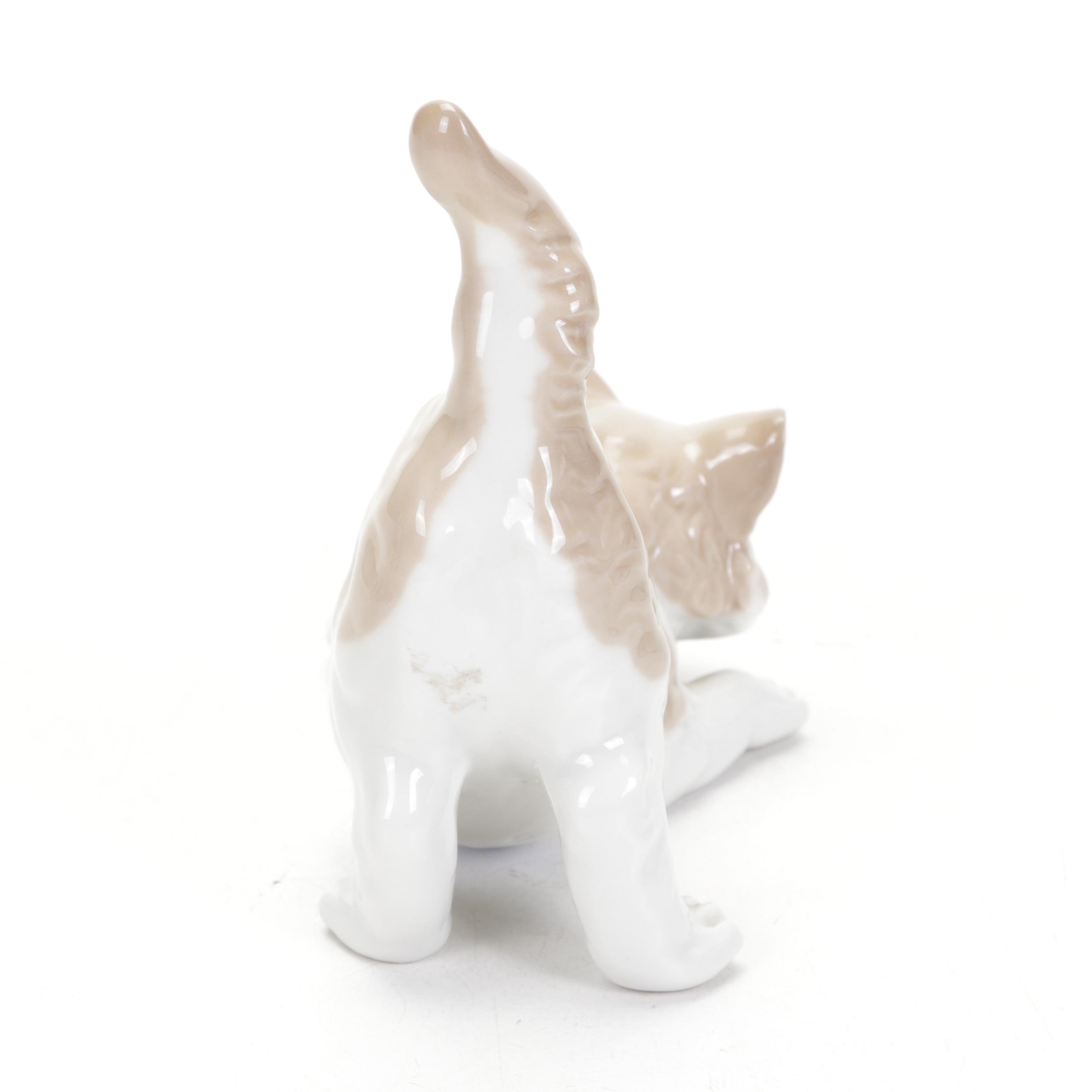 Lladró "Playful Cat" Porcelain Figurine and Christmas Ornaments