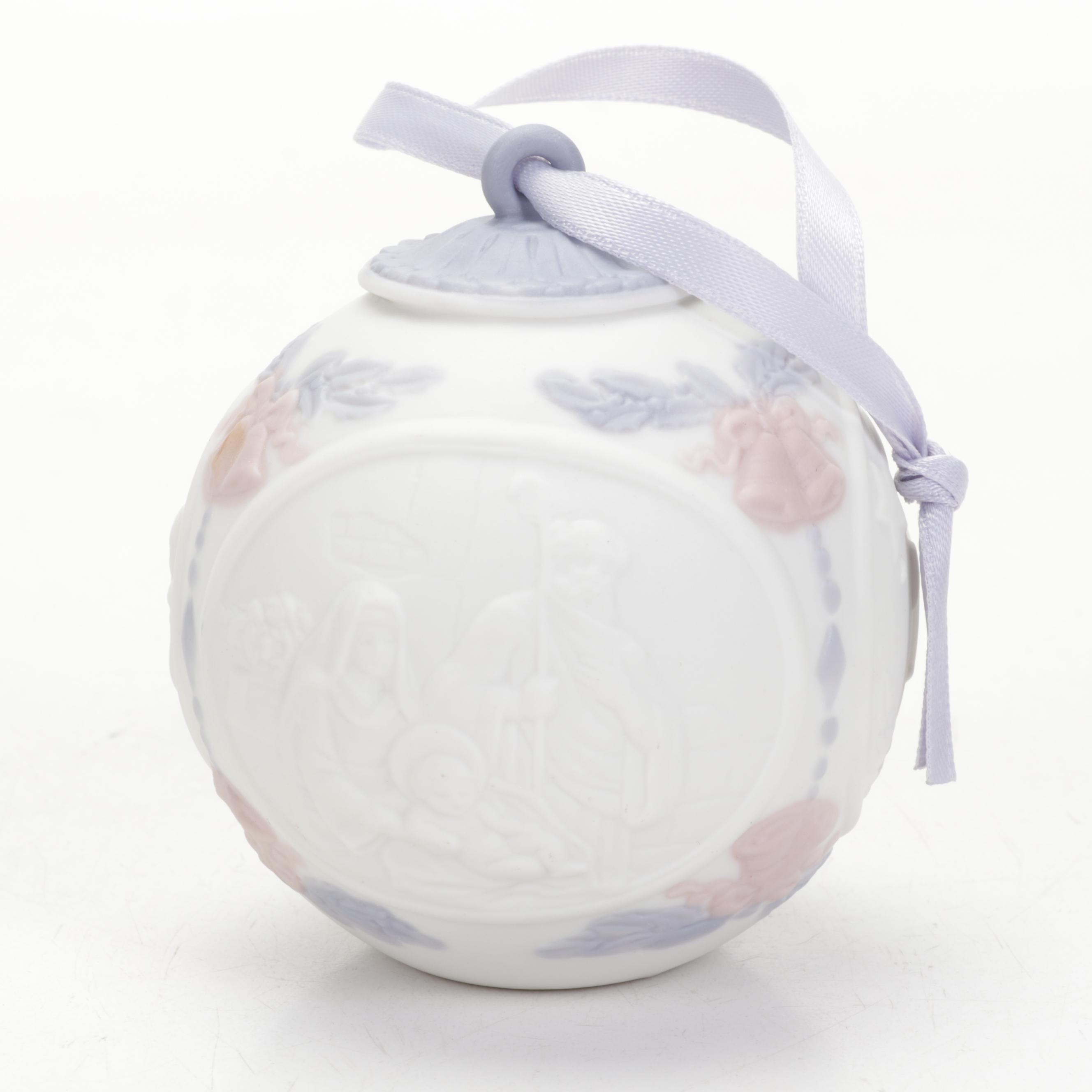 Lladró "Playful Cat" Porcelain Figurine and Christmas Ornaments