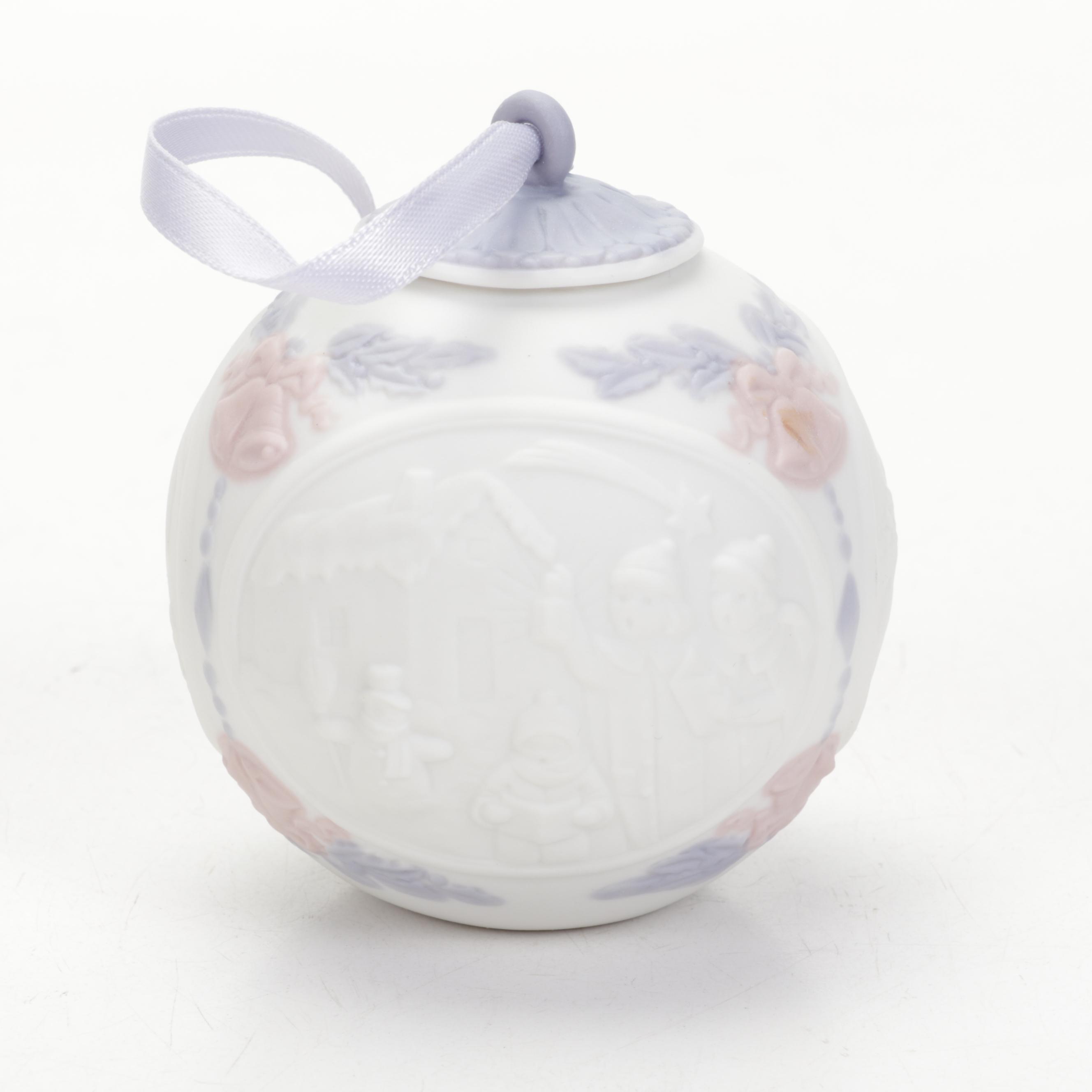 Lladró "Playful Cat" Porcelain Figurine and Christmas Ornaments