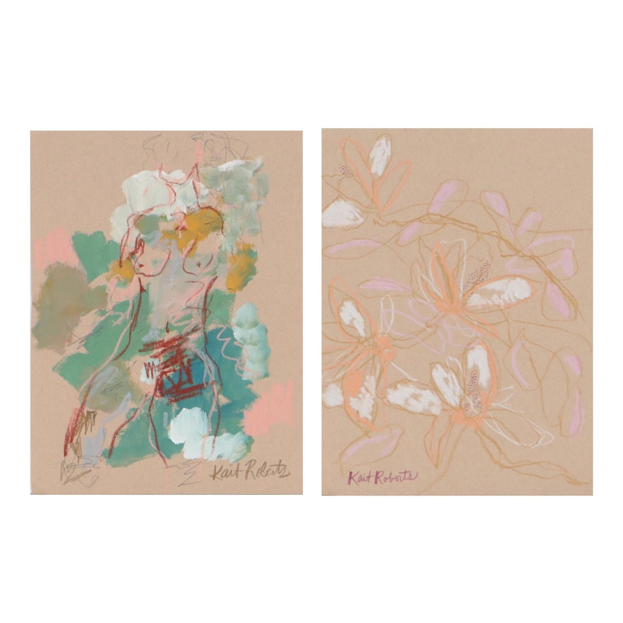 Kait Roberts Figural and Floral Drawings, 2020