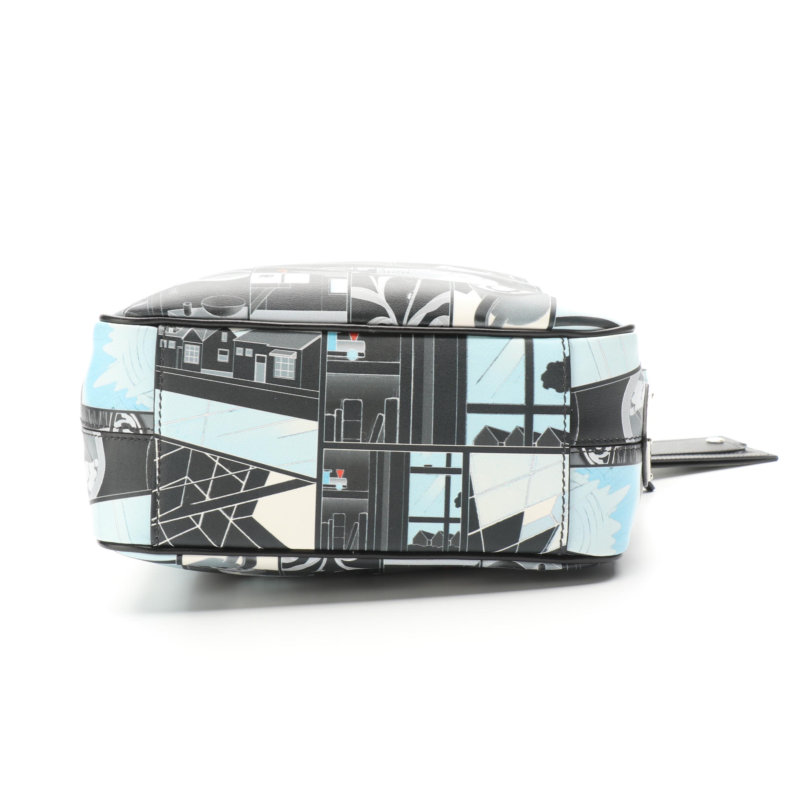 Prada Graphic Comic Style Messenger Bag in Printed Leather