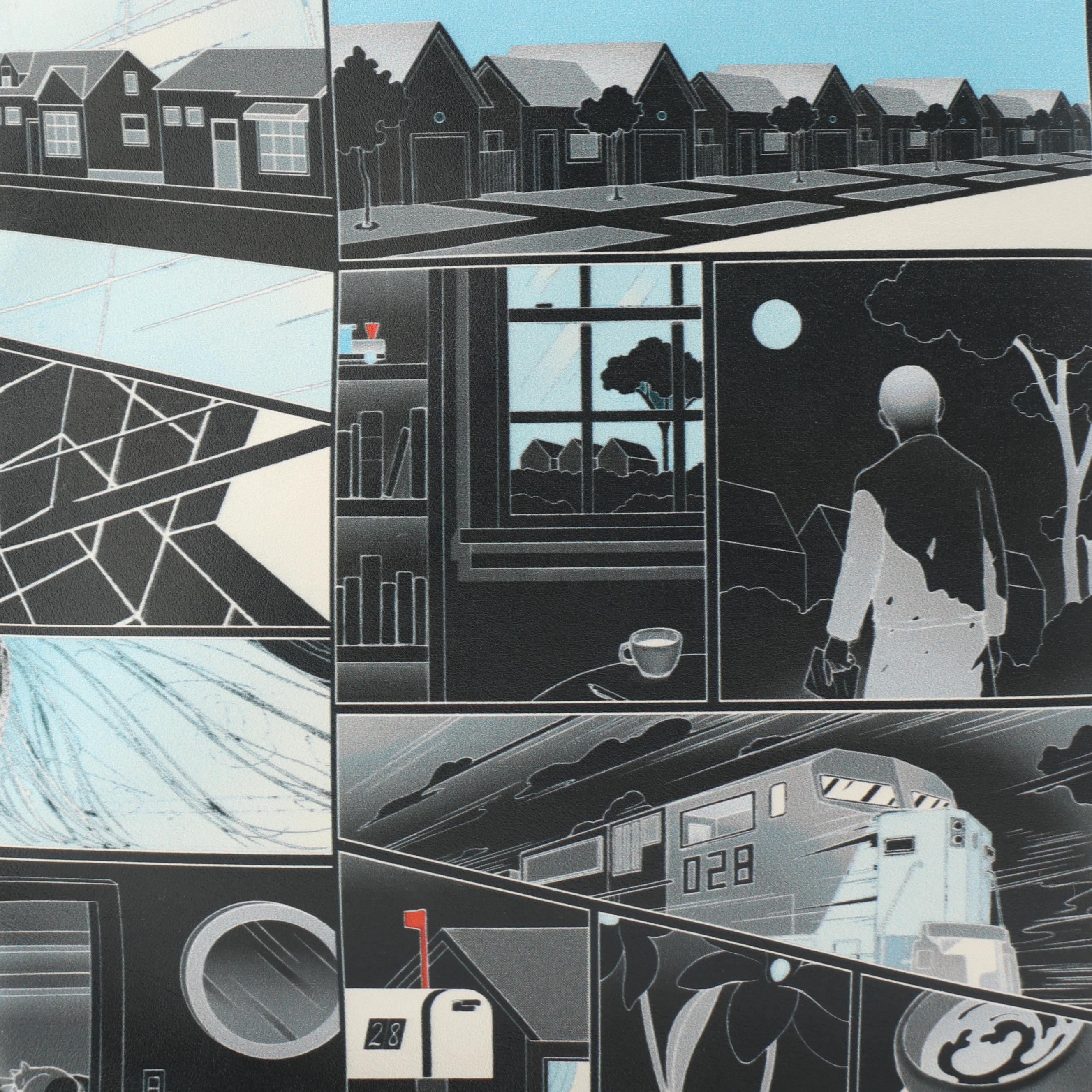 Prada Graphic Comic Style Messenger Bag in Printed Leather