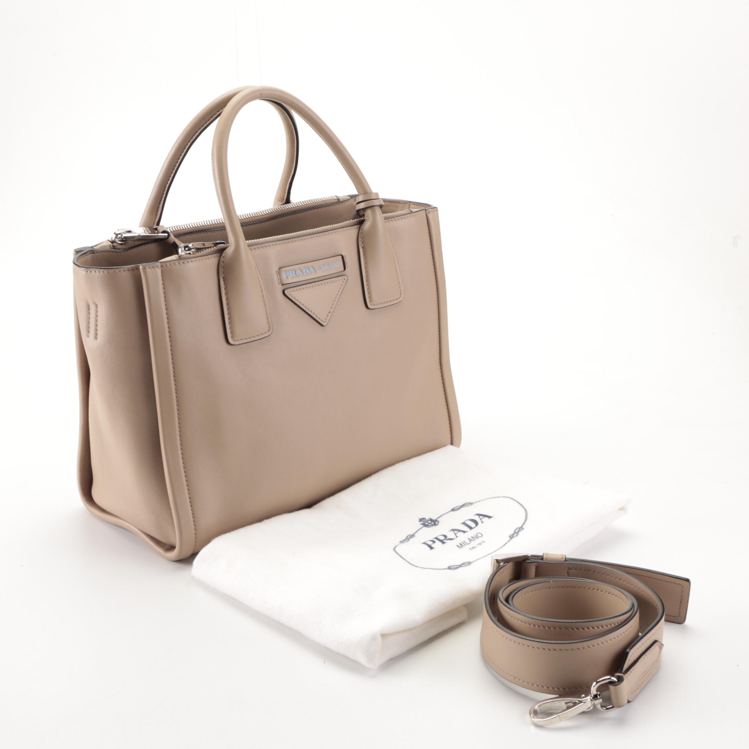 Prada Concept Double Zip Calfskin Two-Way Tote