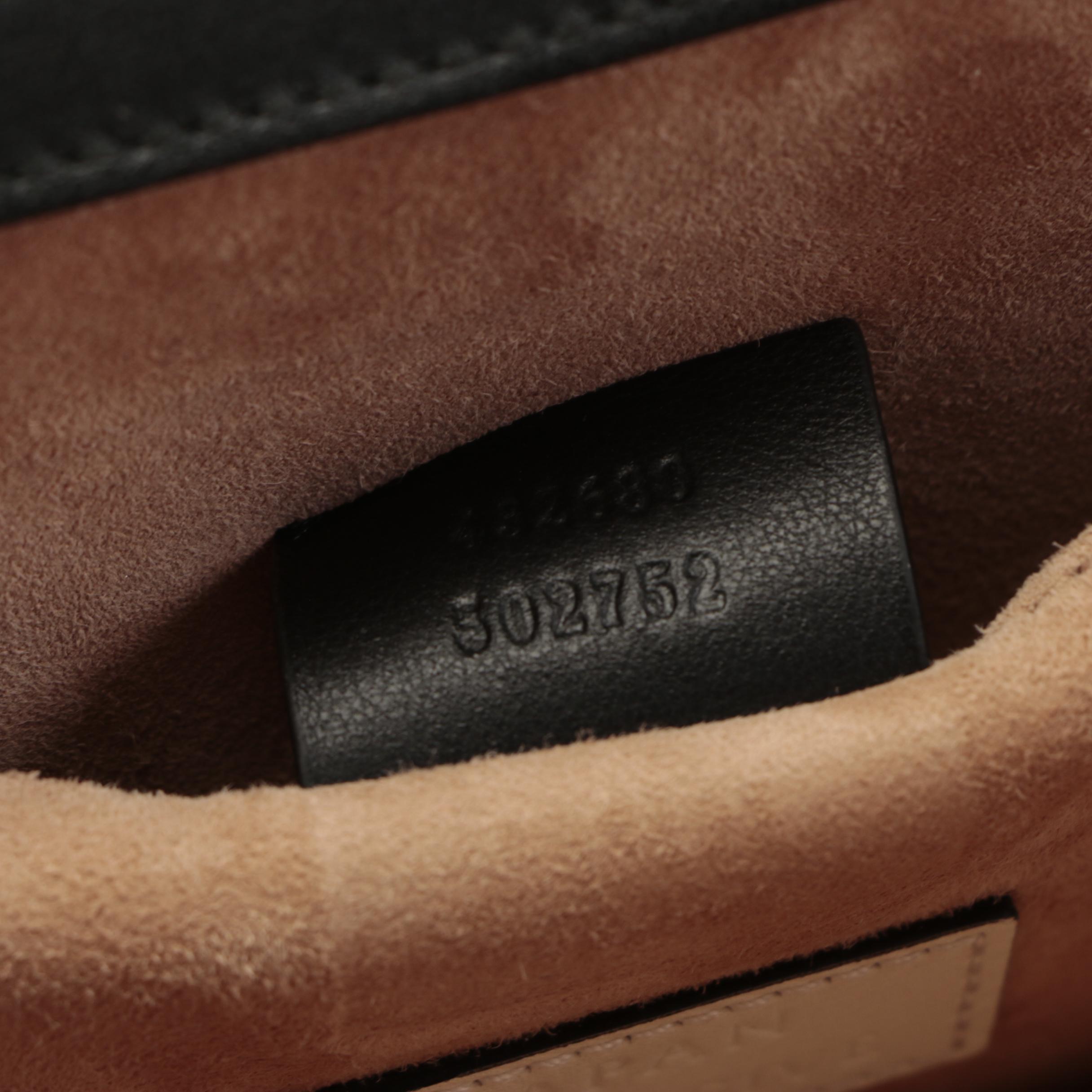 Gucci Japan Exclusive Marmont Bow Flap Shoulder Bag in Black Leather