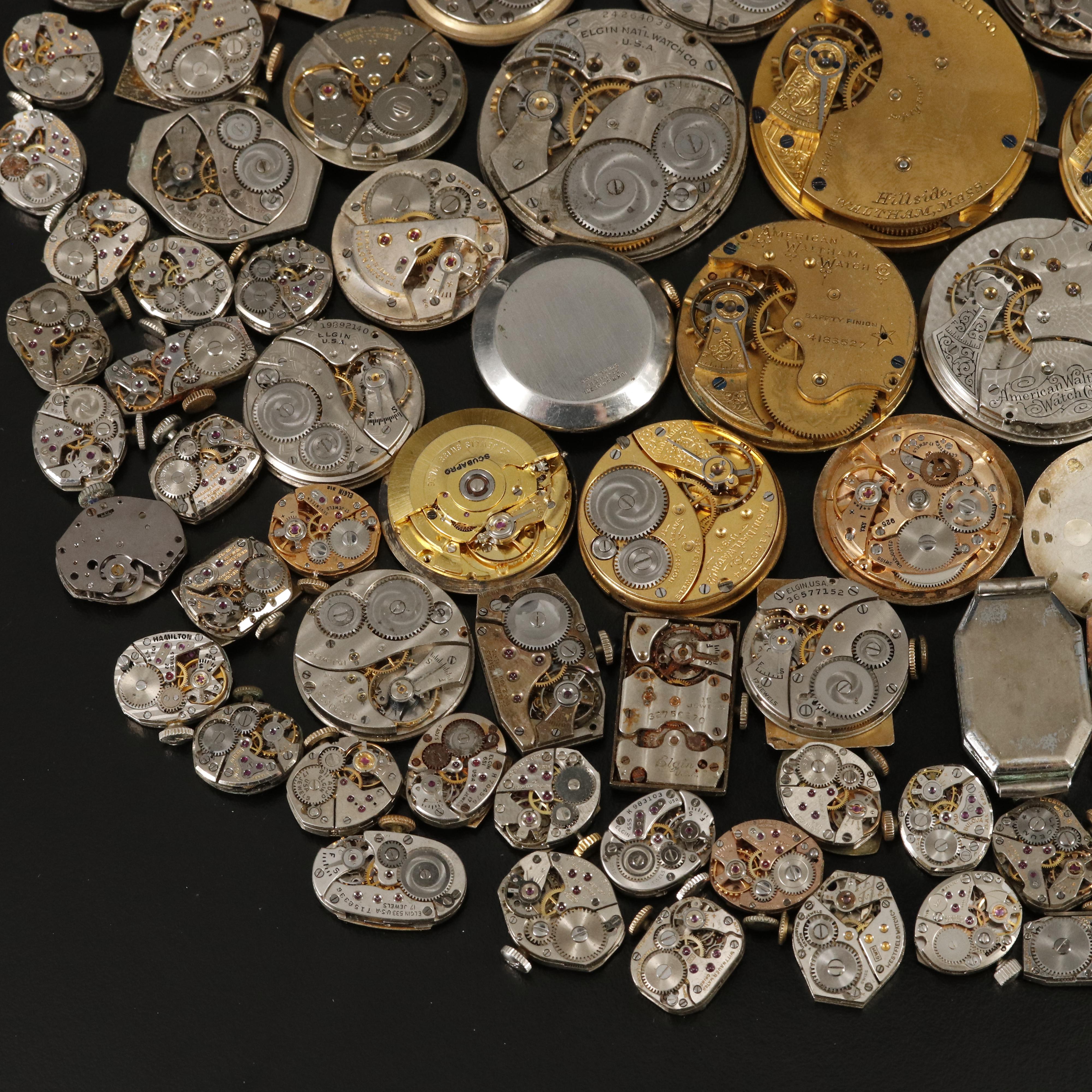 Over 150 Various Movements with Stem Wind, Quartz and Pocket Watch Timepieces