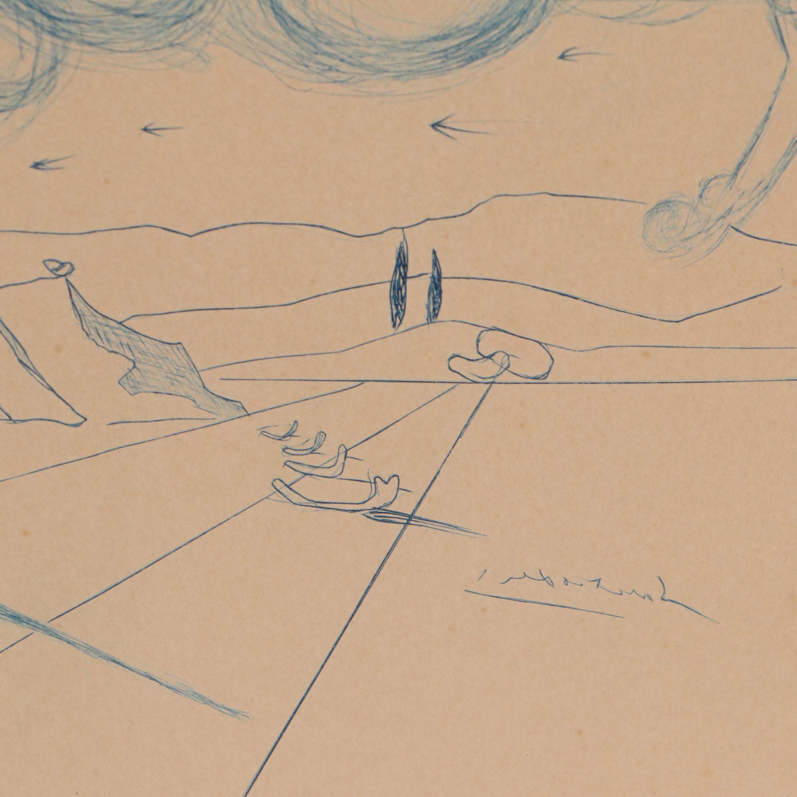 Salvador Dalí Etching "Pegasus in Flight With an Angel"