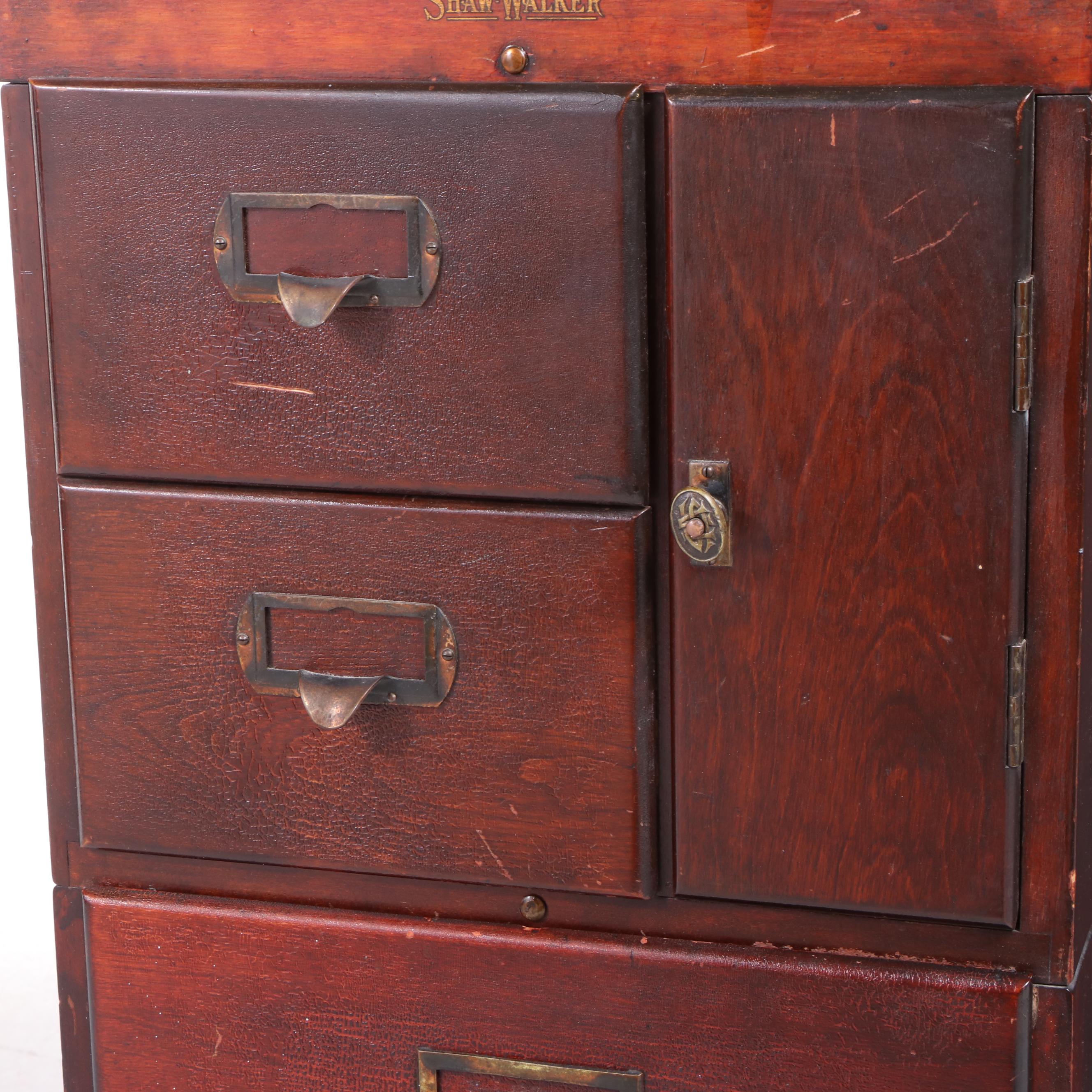 Shaw-Walker Mahogany-Stained File Cabinet, Early 20th Century