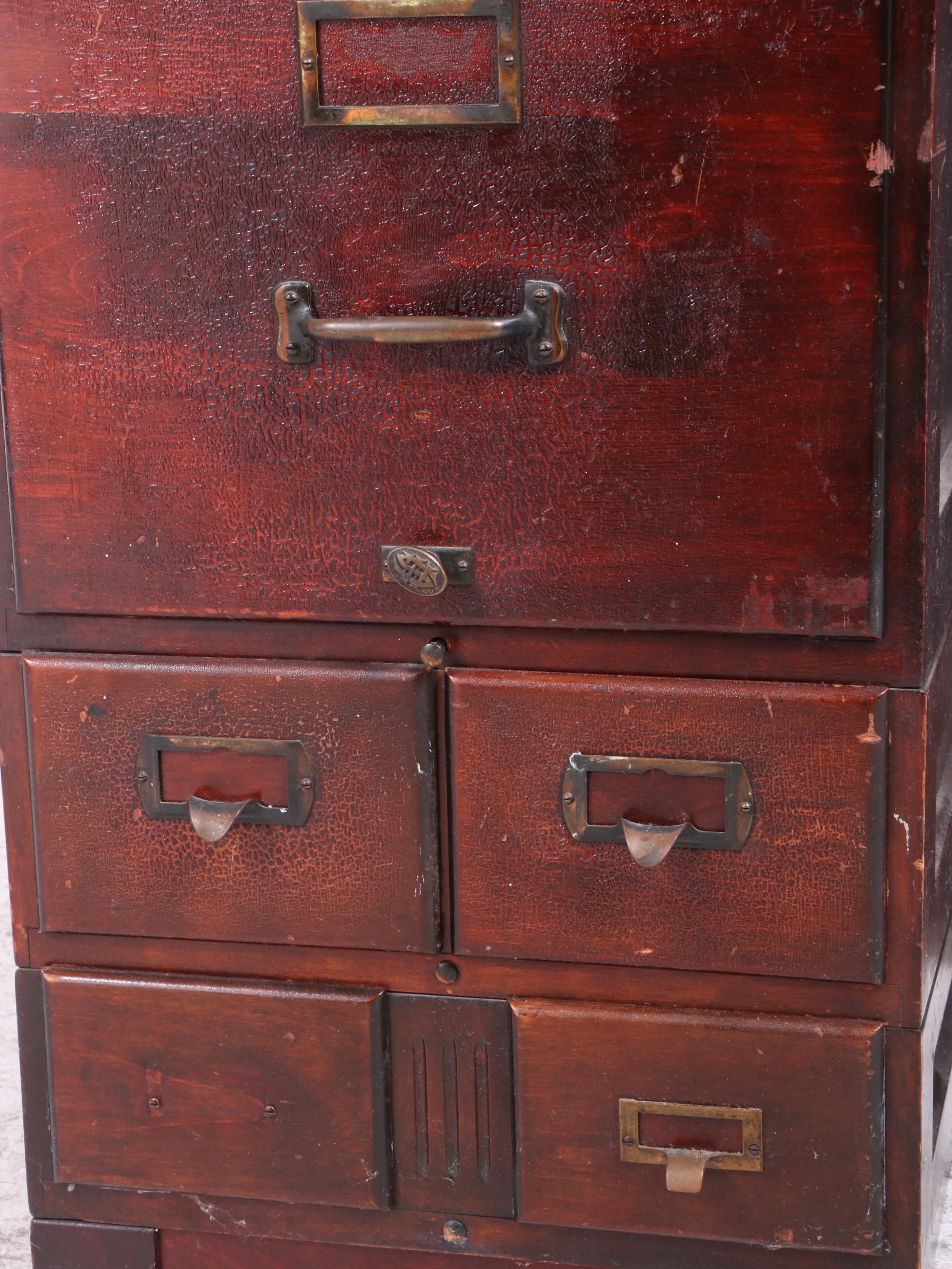 Shaw-Walker Mahogany-Stained File Cabinet, Early 20th Century