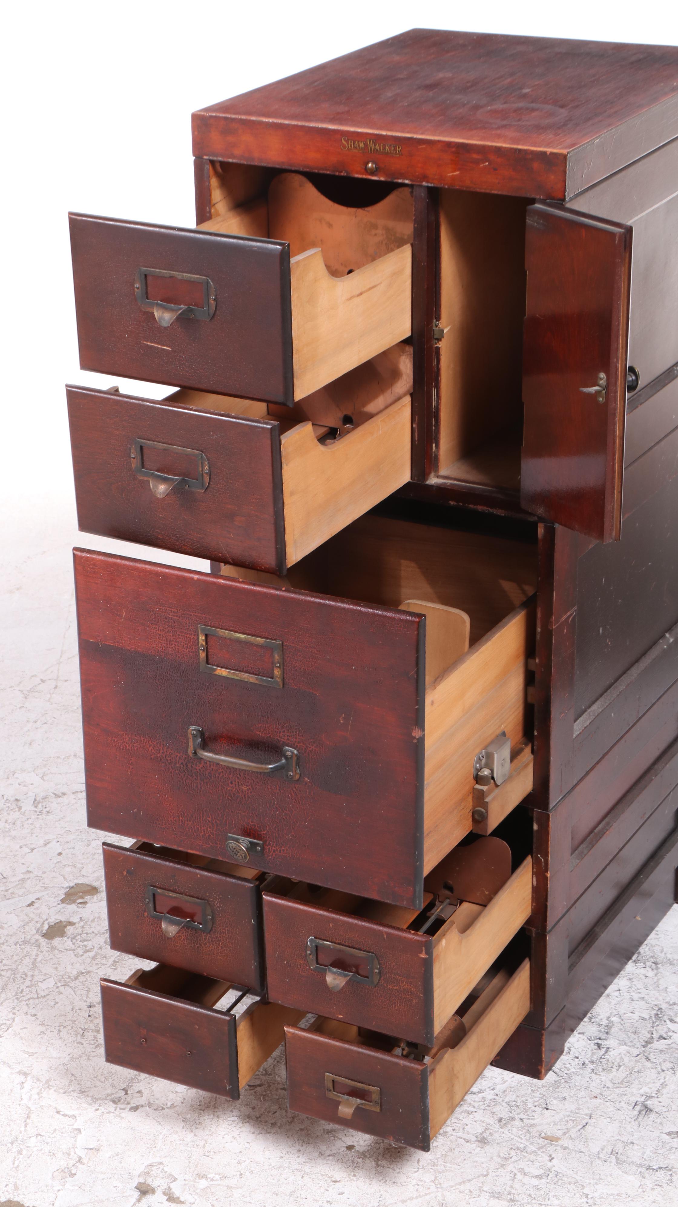 Shaw-Walker Mahogany-Stained File Cabinet, Early 20th Century