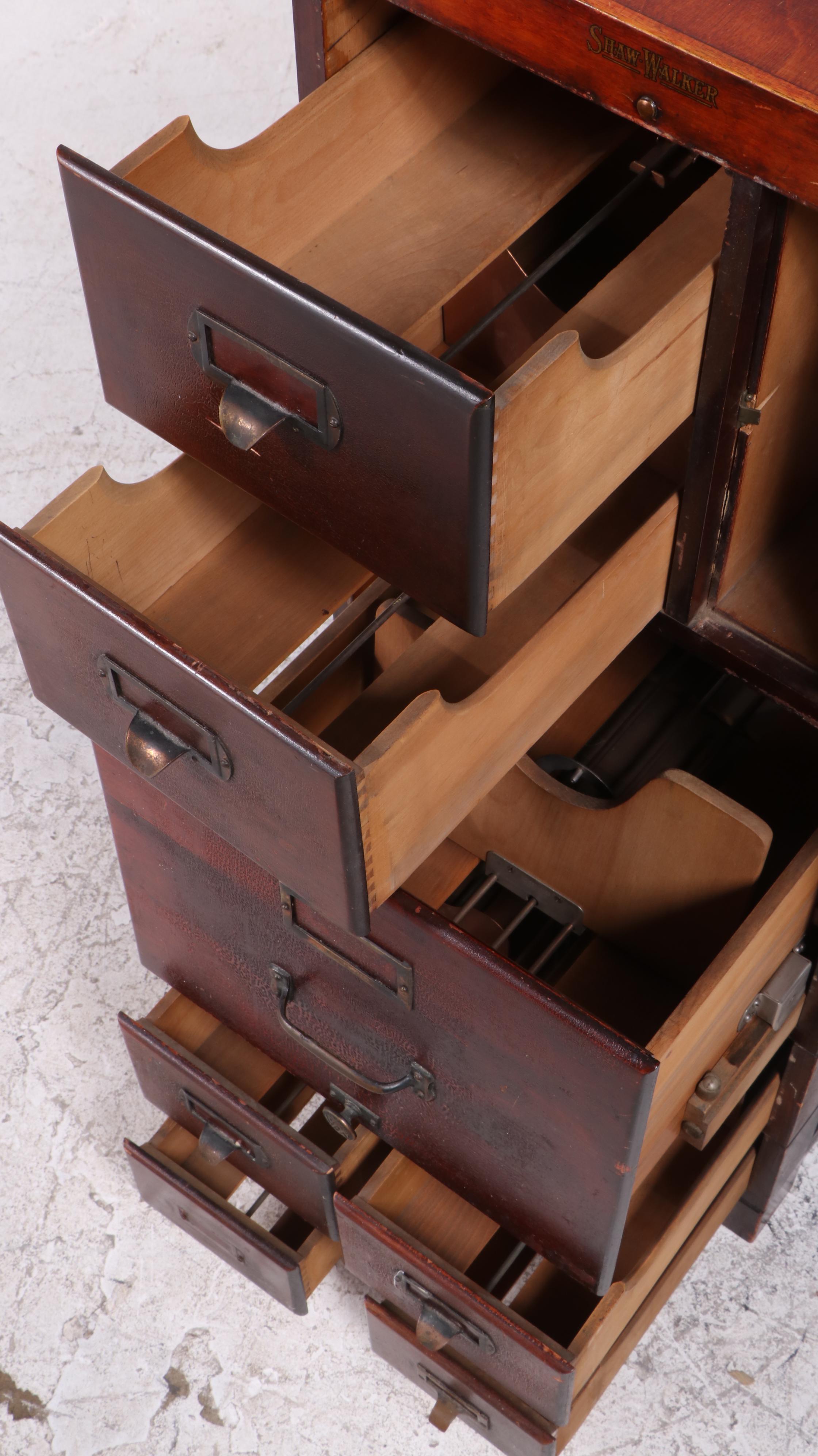 Shaw-Walker Mahogany-Stained File Cabinet, Early 20th Century