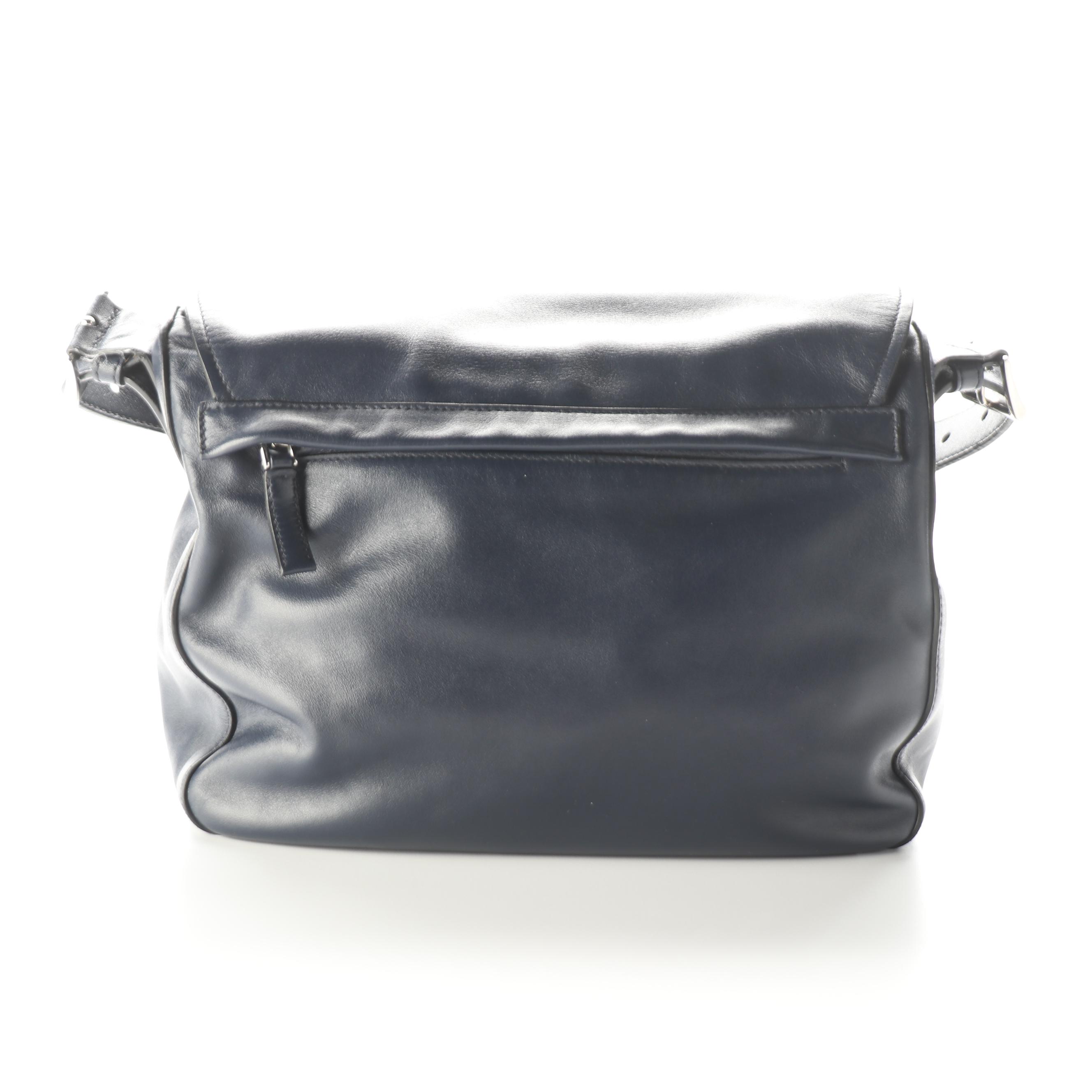 Prada Calfskin Leather Two-Pocket Messenger Bag