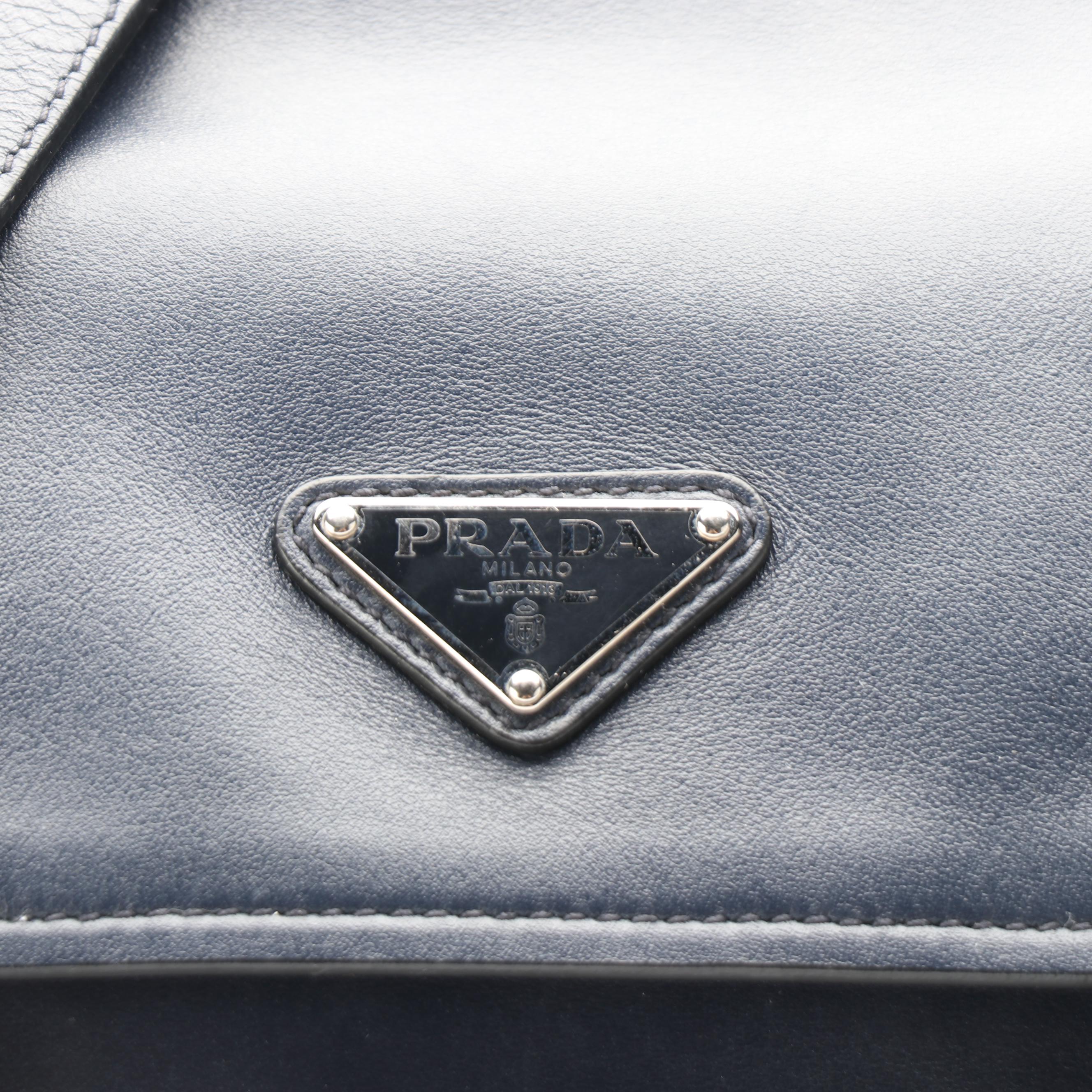 Prada Calfskin Leather Two-Pocket Messenger Bag