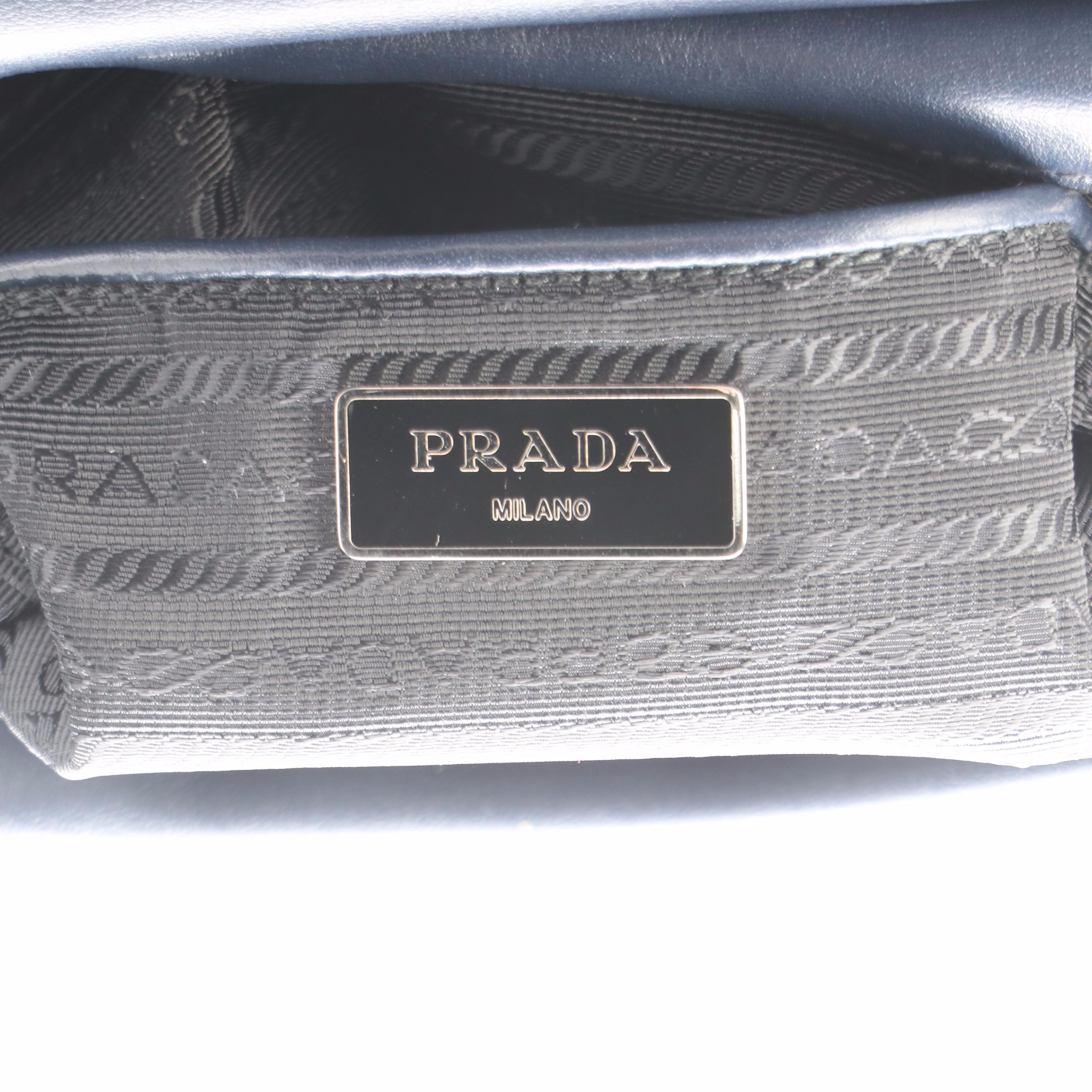 Prada Calfskin Leather Two-Pocket Messenger Bag