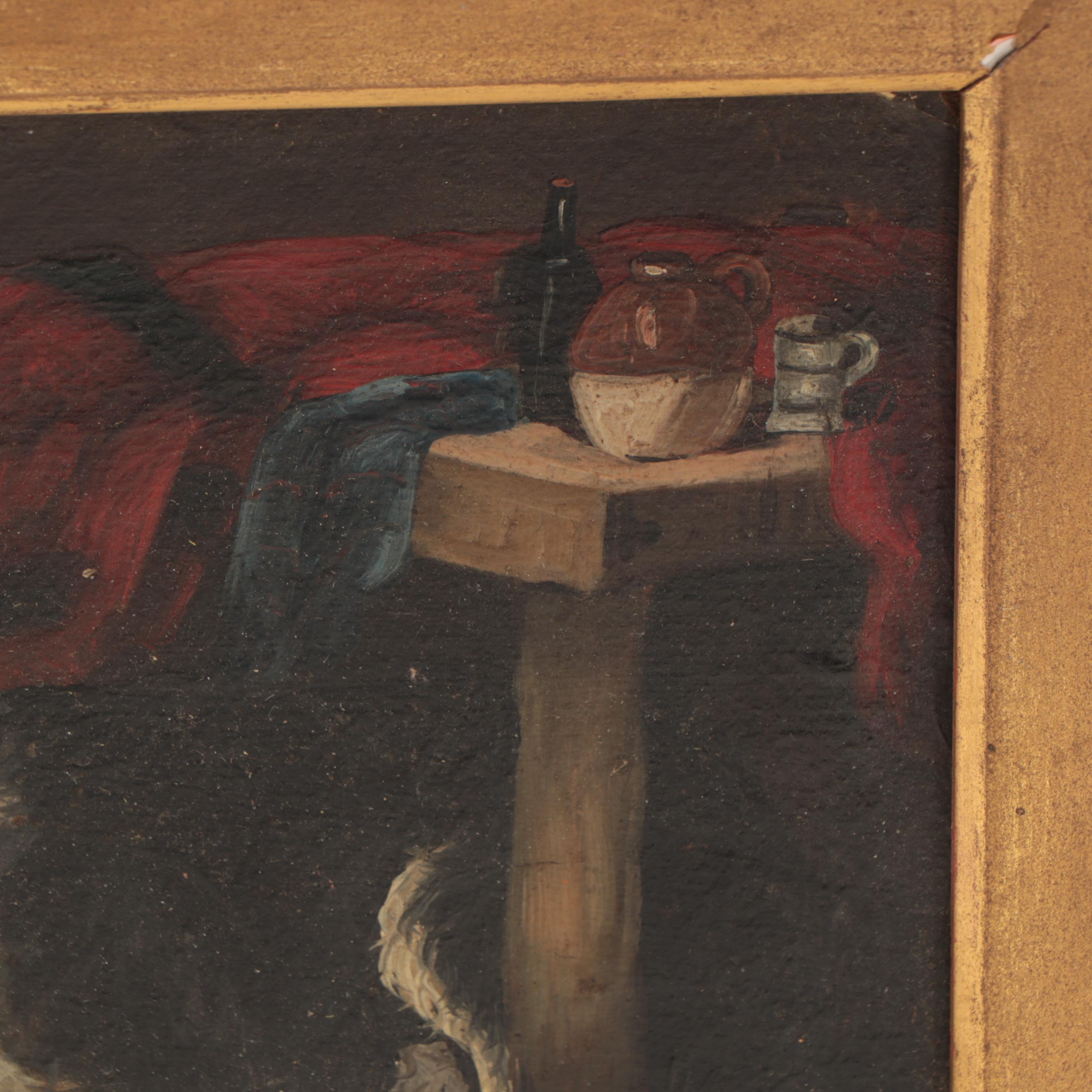 George Armfield Oil Painting of Dogs in an Interior, 1873