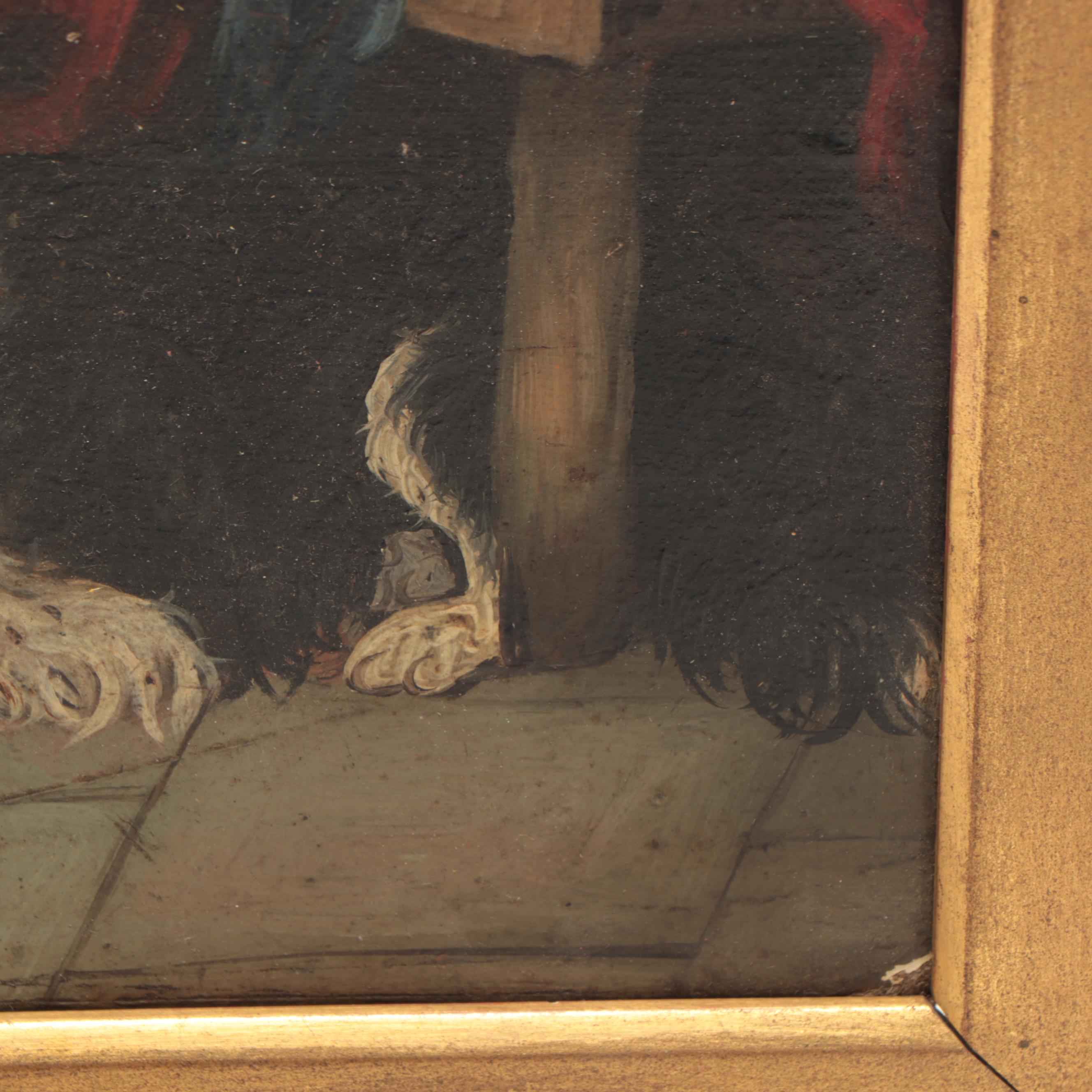 George Armfield Oil Painting of Dogs in an Interior, 1873