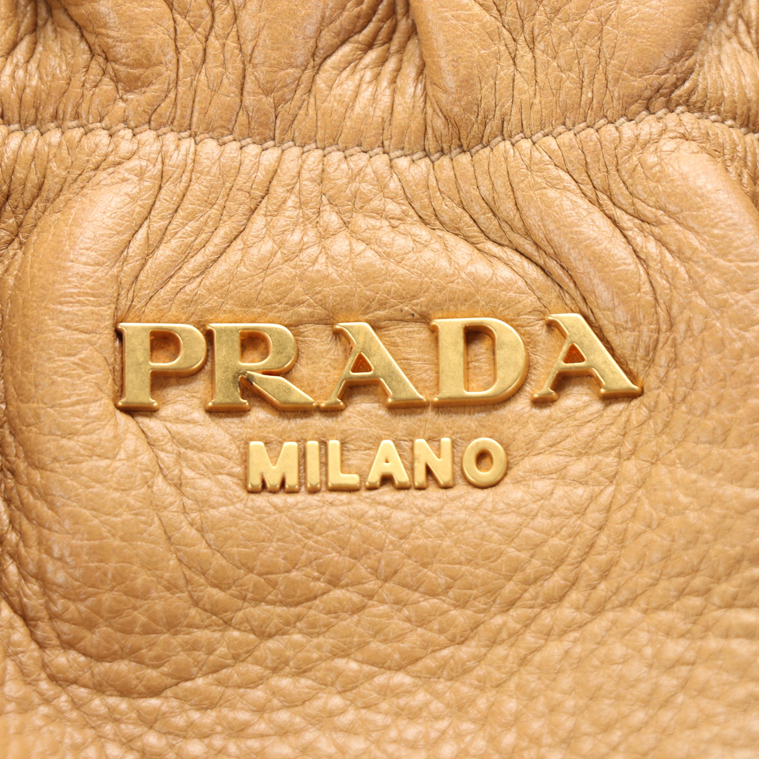 Prada Medium Convertible Tote in Deerskin Leather with Strap