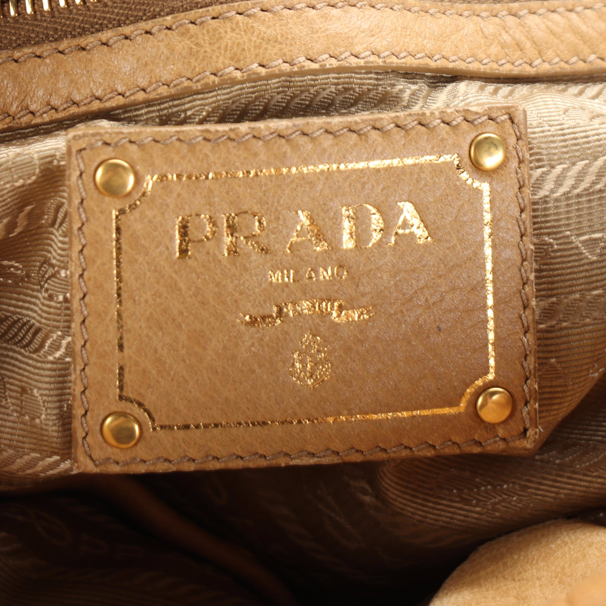 Prada Medium Convertible Tote in Deerskin Leather with Strap