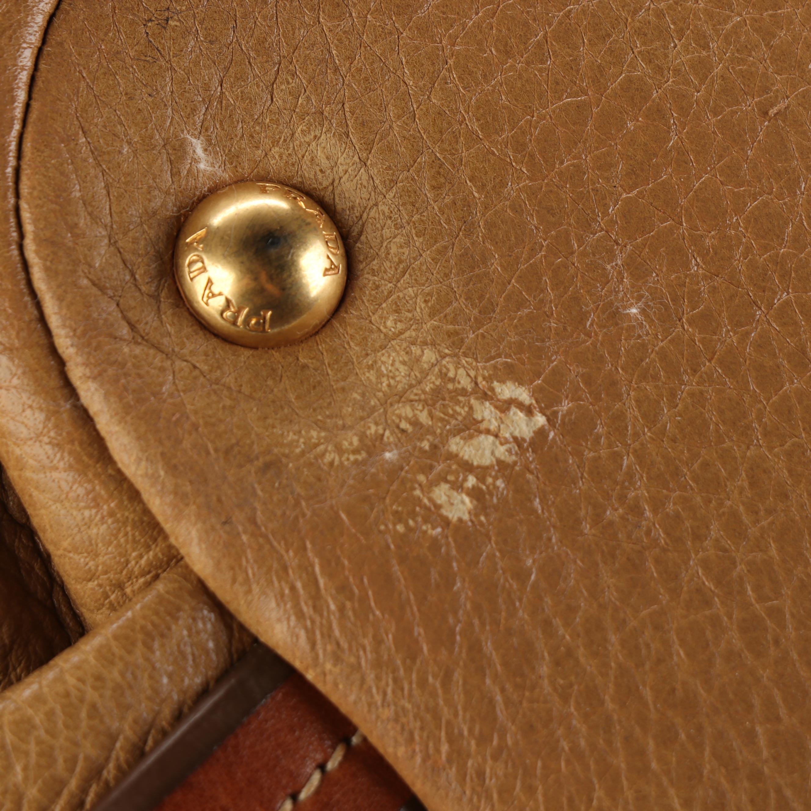 Prada Medium Convertible Tote in Deerskin Leather with Strap