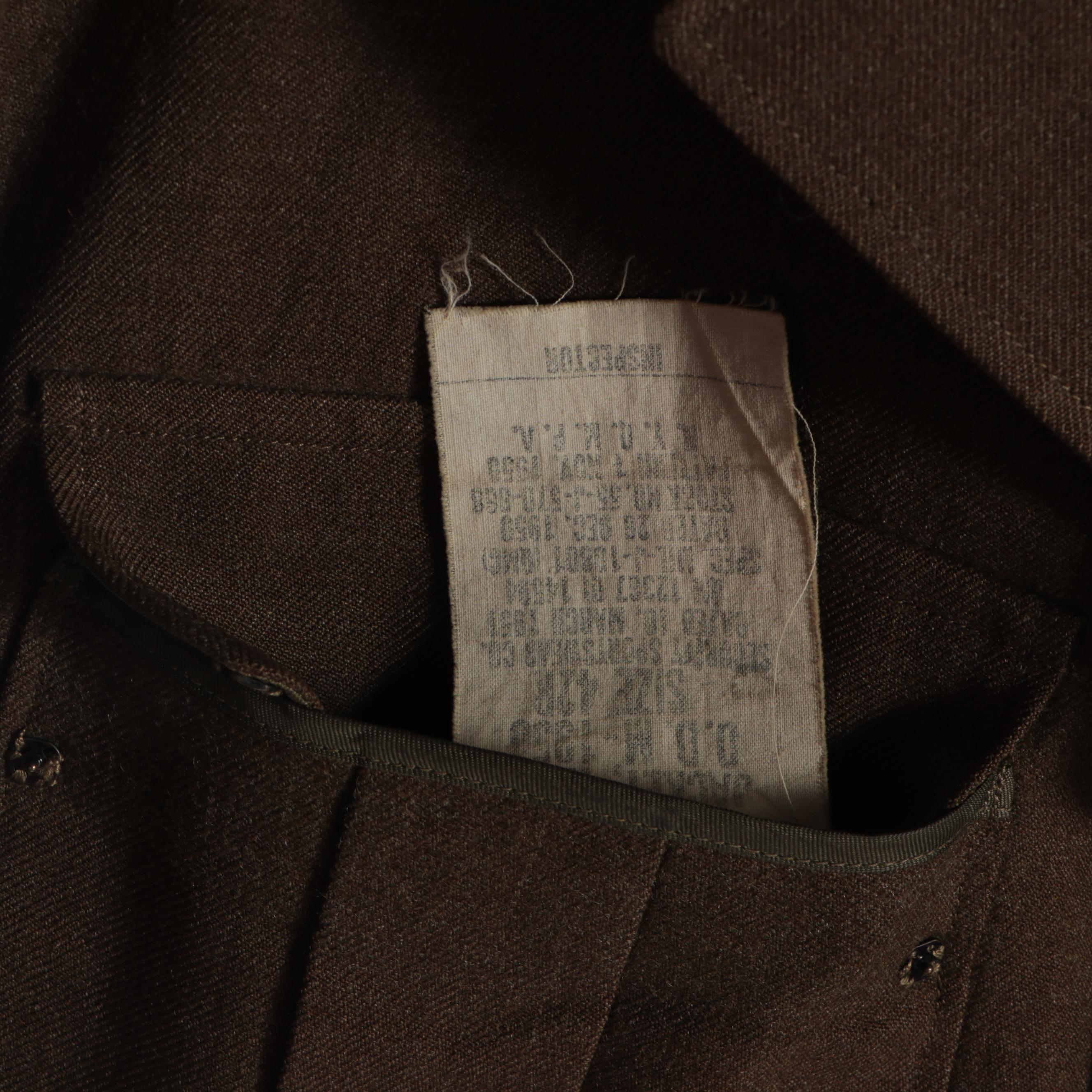 WWI Era U.S. Army Service Coat and WWII Era U.S. Army Eisenhower Jacket