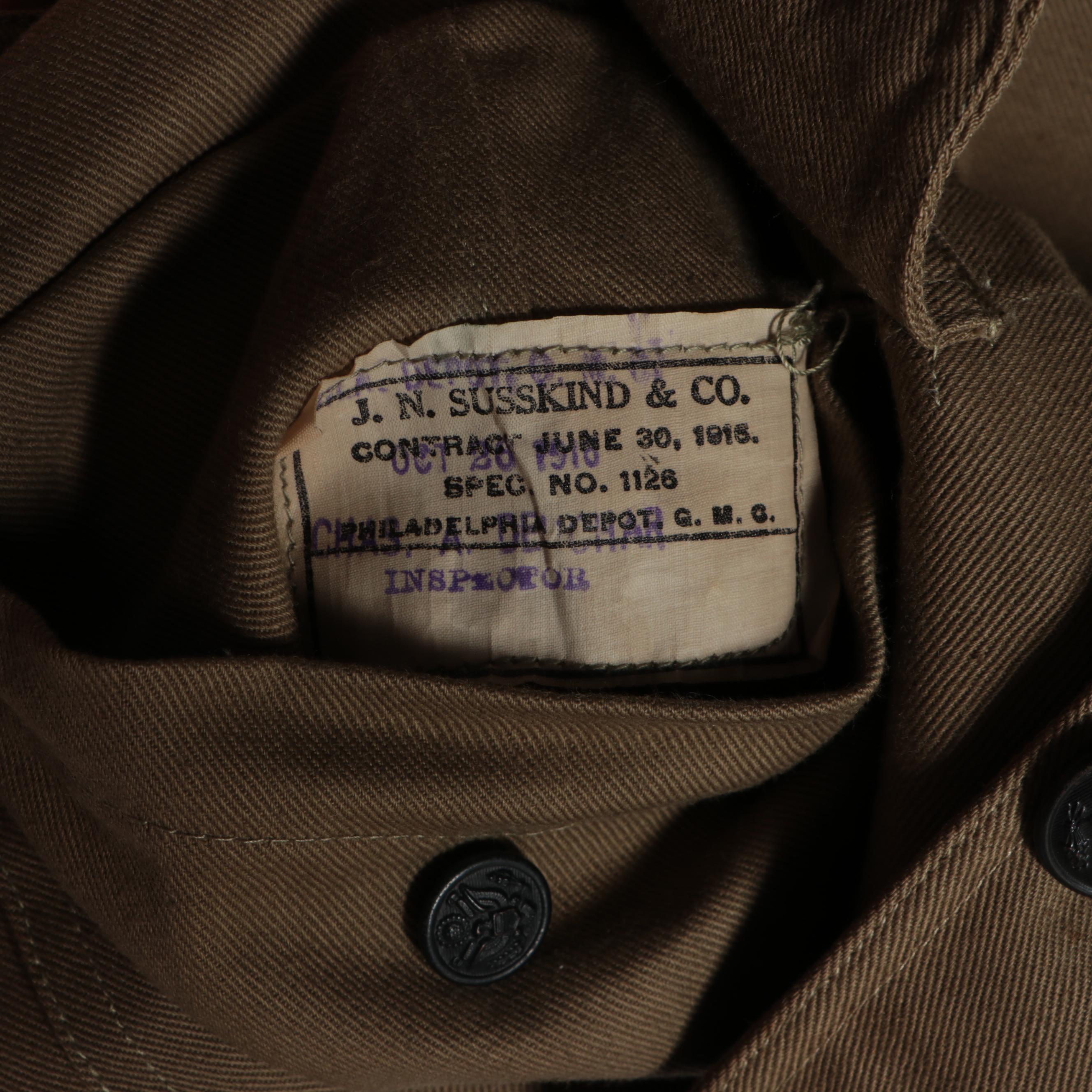 WWI Era U.S. Army Service Coat and WWII Era U.S. Army Eisenhower Jacket