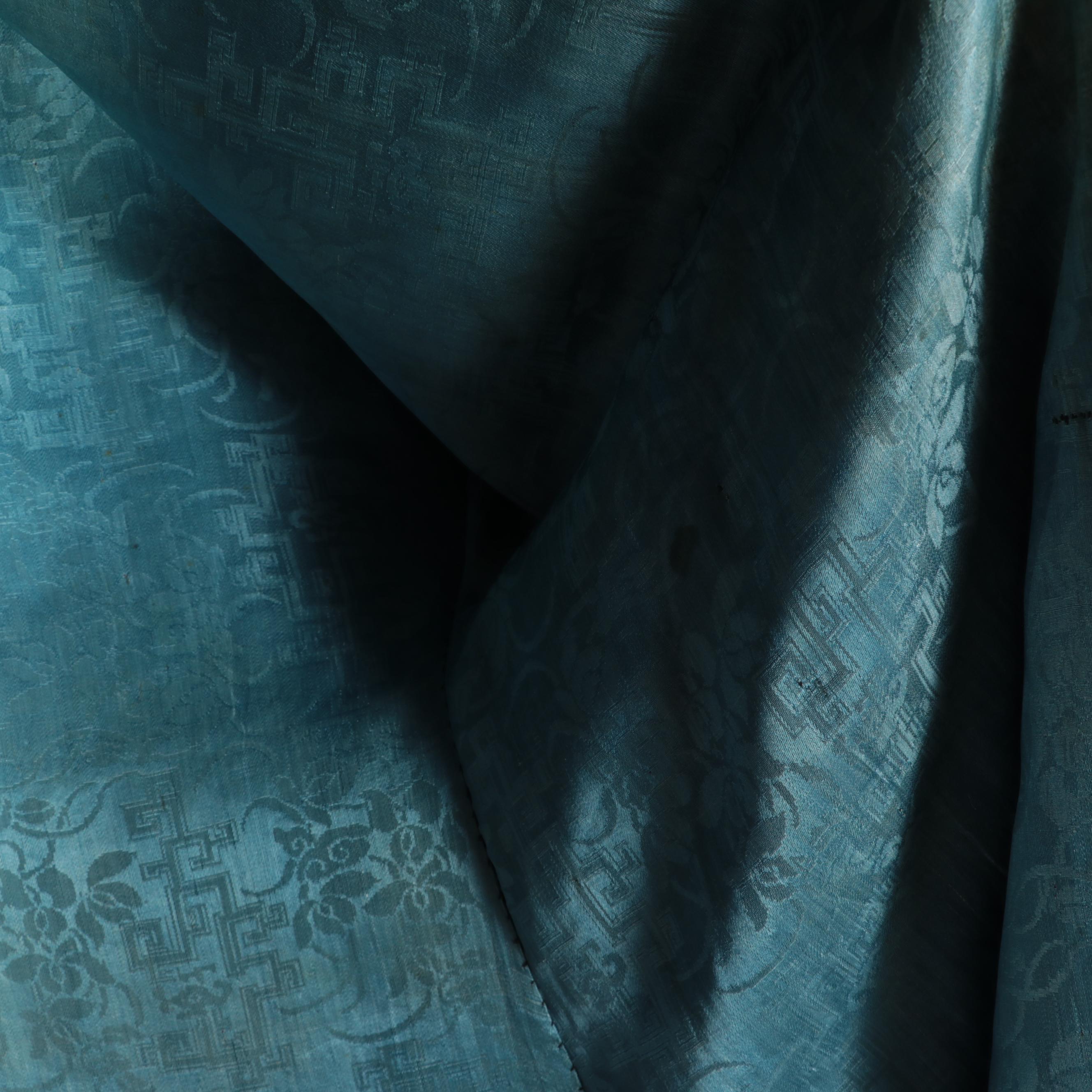 Women's Chinese Floral Embroidered Silk Robe, Qing Dynasty Period