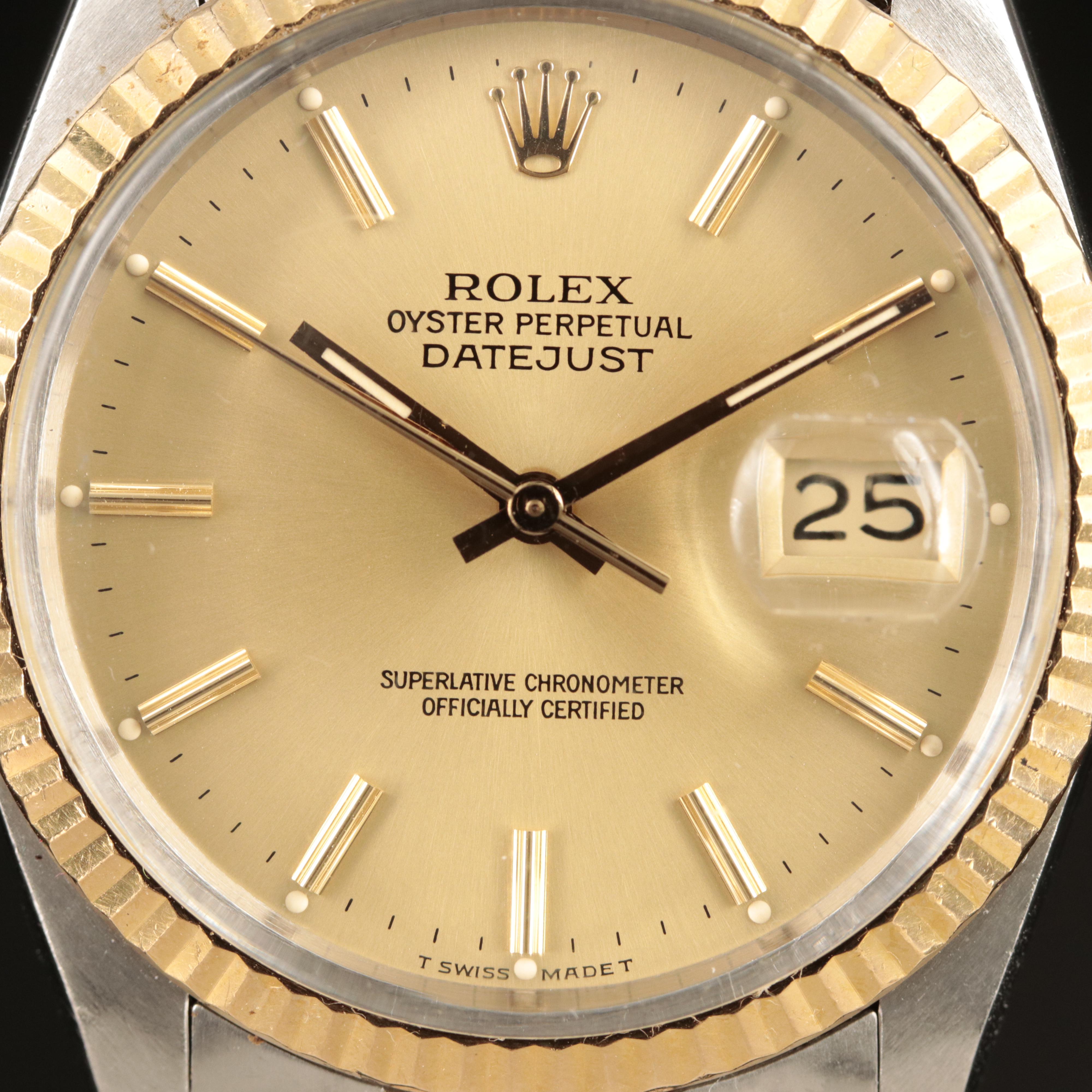 1987-1988 Rolex Datejust 18K and Stainless Steel Watch