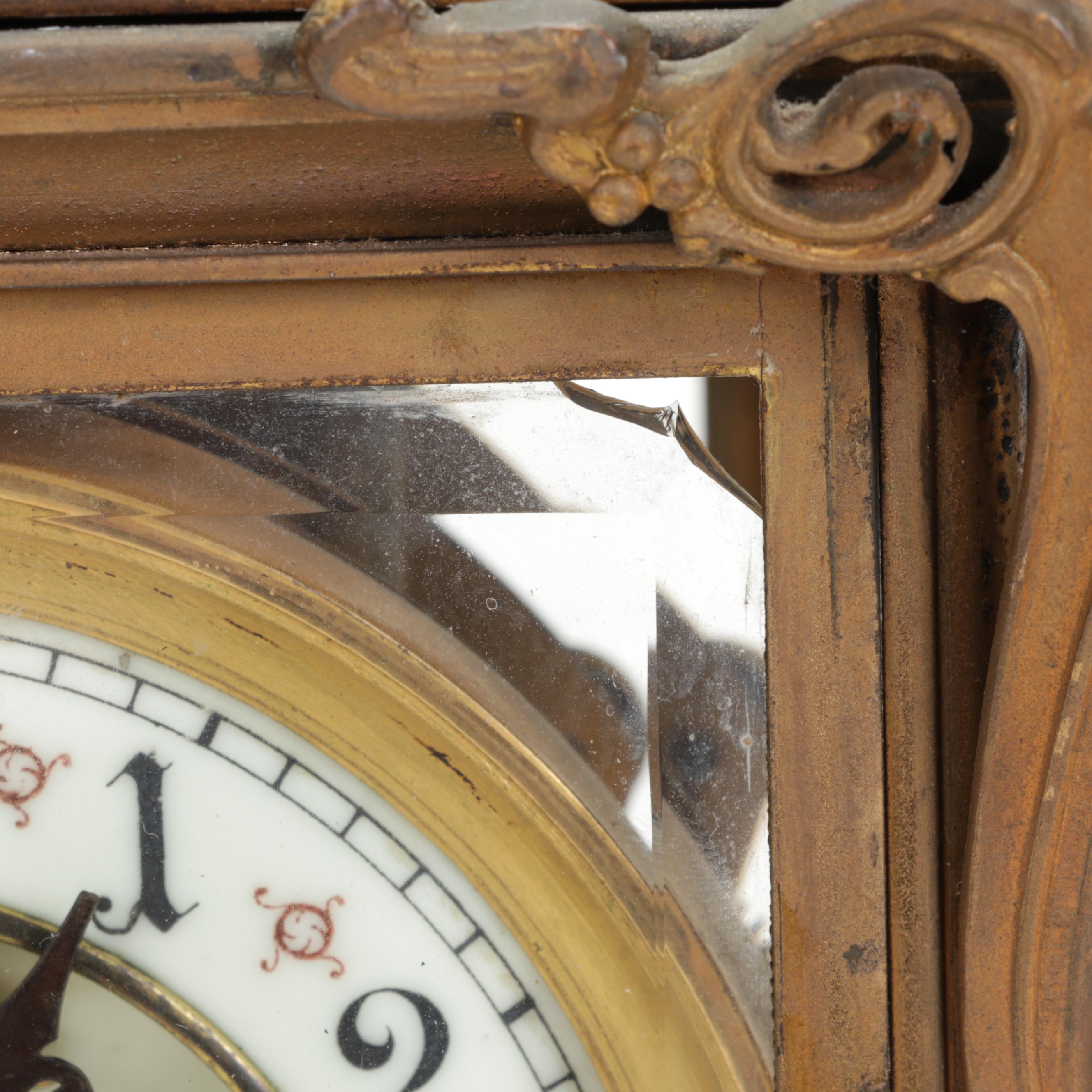Waterbury Clock Co. Brass and Crystal Regulator Mantel Clock