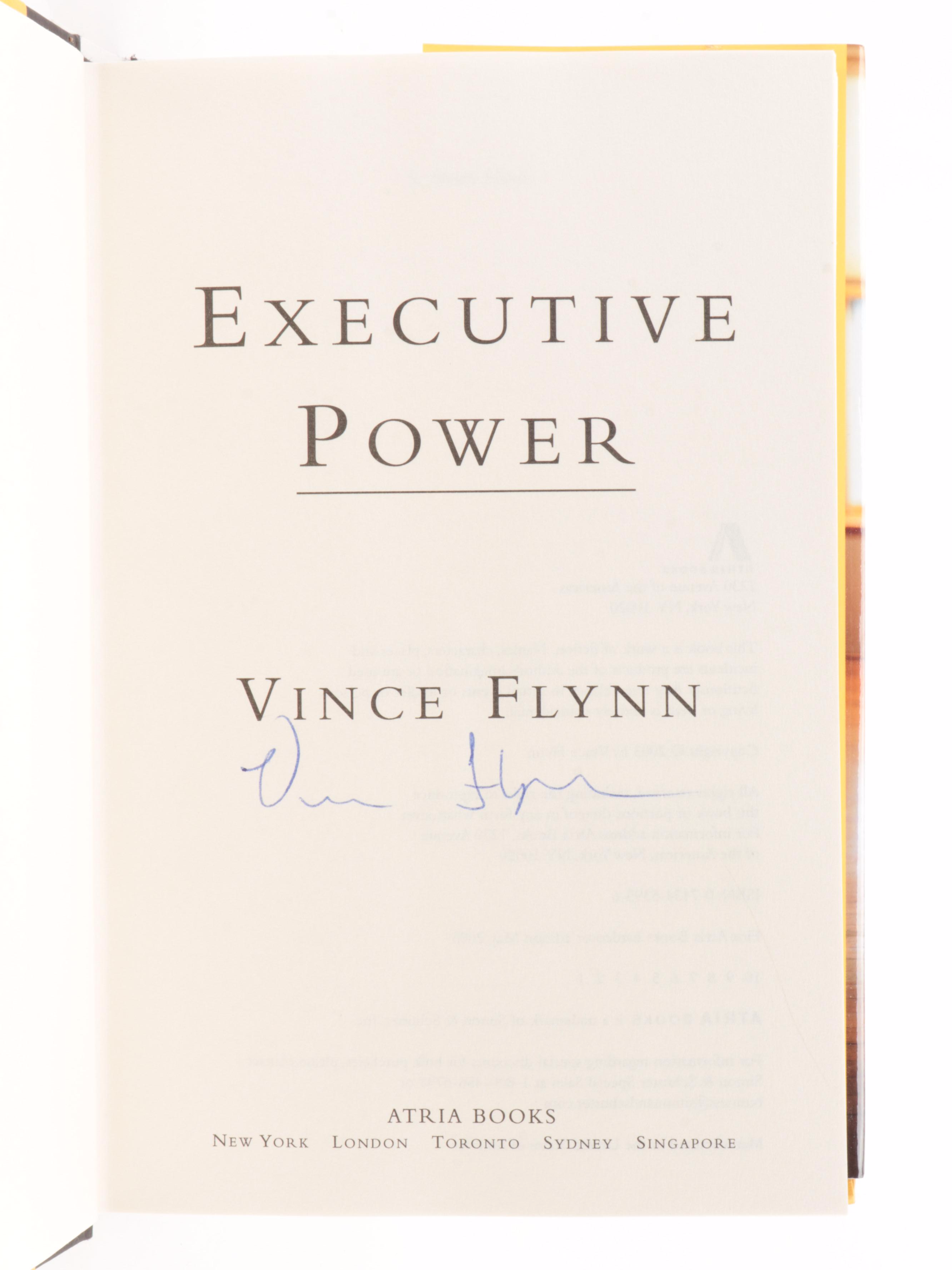 Signed Vince Flynn "Executive Power," Tom Clancy "Executive Orders"  and Others