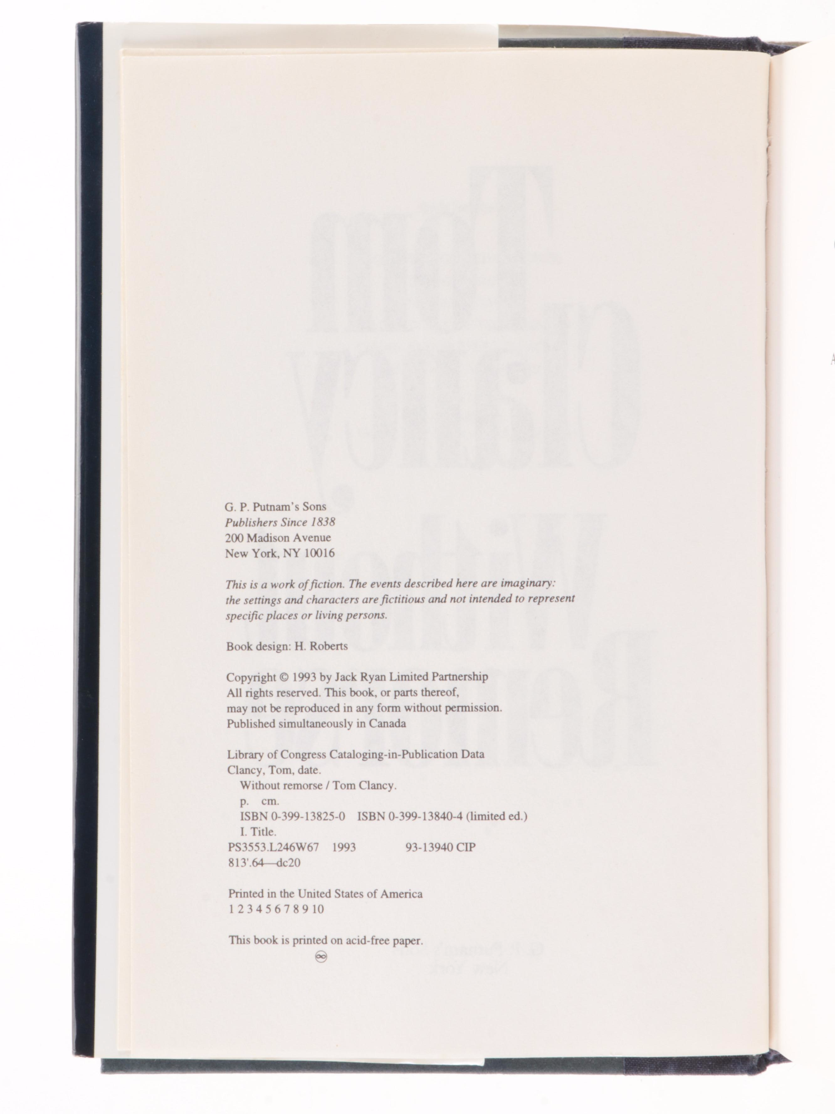 Signed Vince Flynn "Executive Power," Tom Clancy "Executive Orders"  and Others